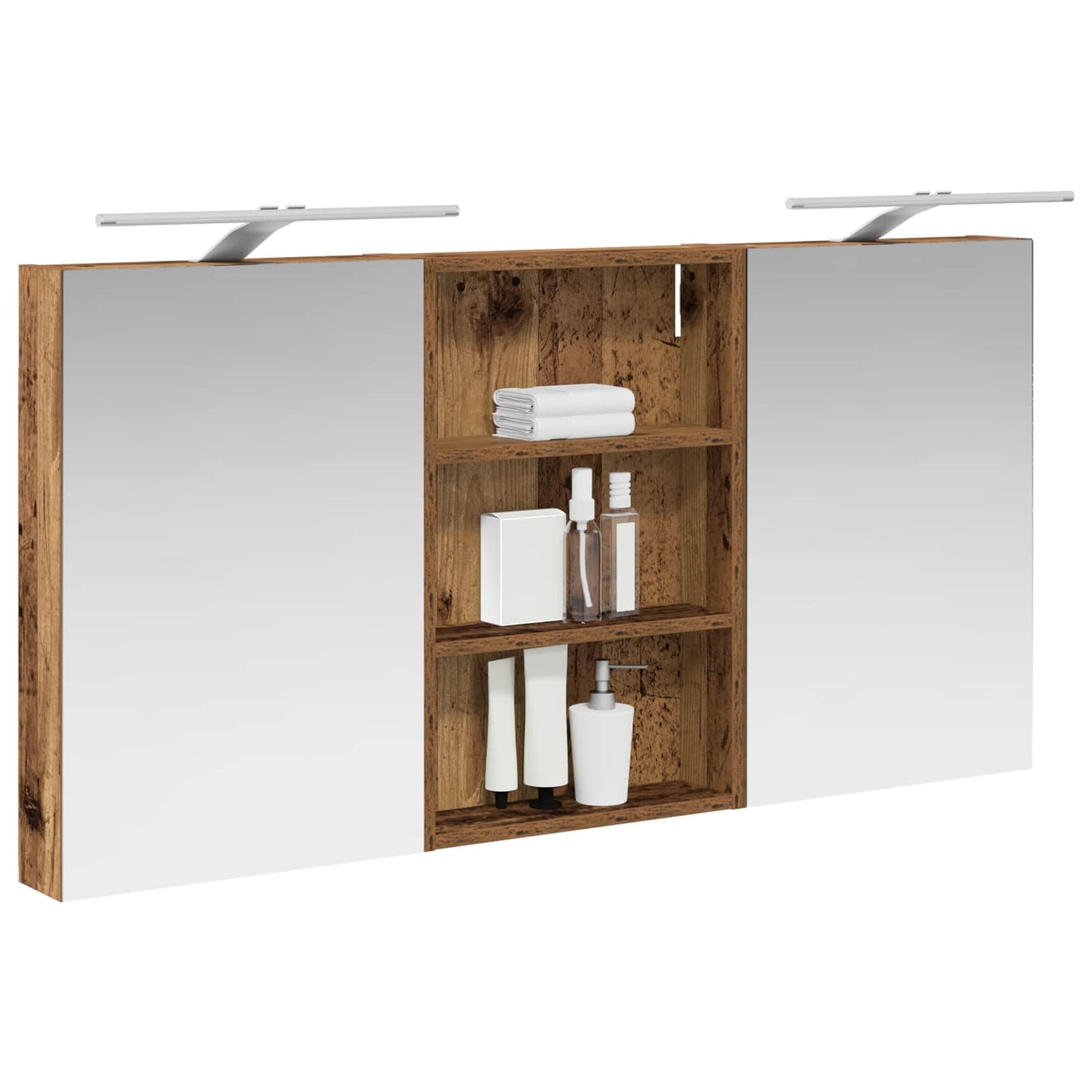 Baderomsskapsett 3 pcs 120 x 10,5 x 60,5 cm Konstruert tre