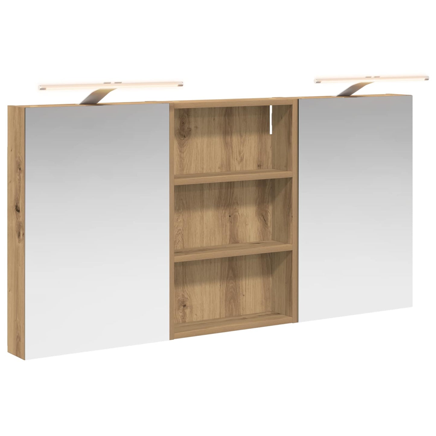 Baderomsskapsett 3 stk. 120 x 10,5 x 60,5 cm Konstruert tre