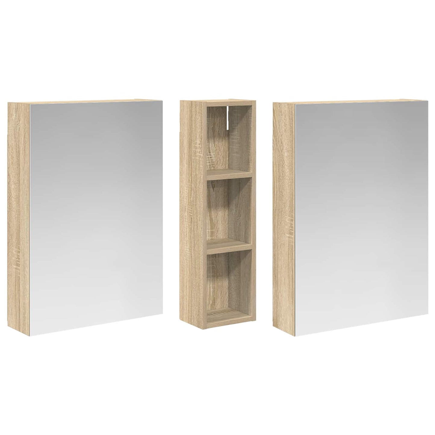 Baderomsskapsett 3 pcs 120 x 14,5 x 70 cm Konstruert tre