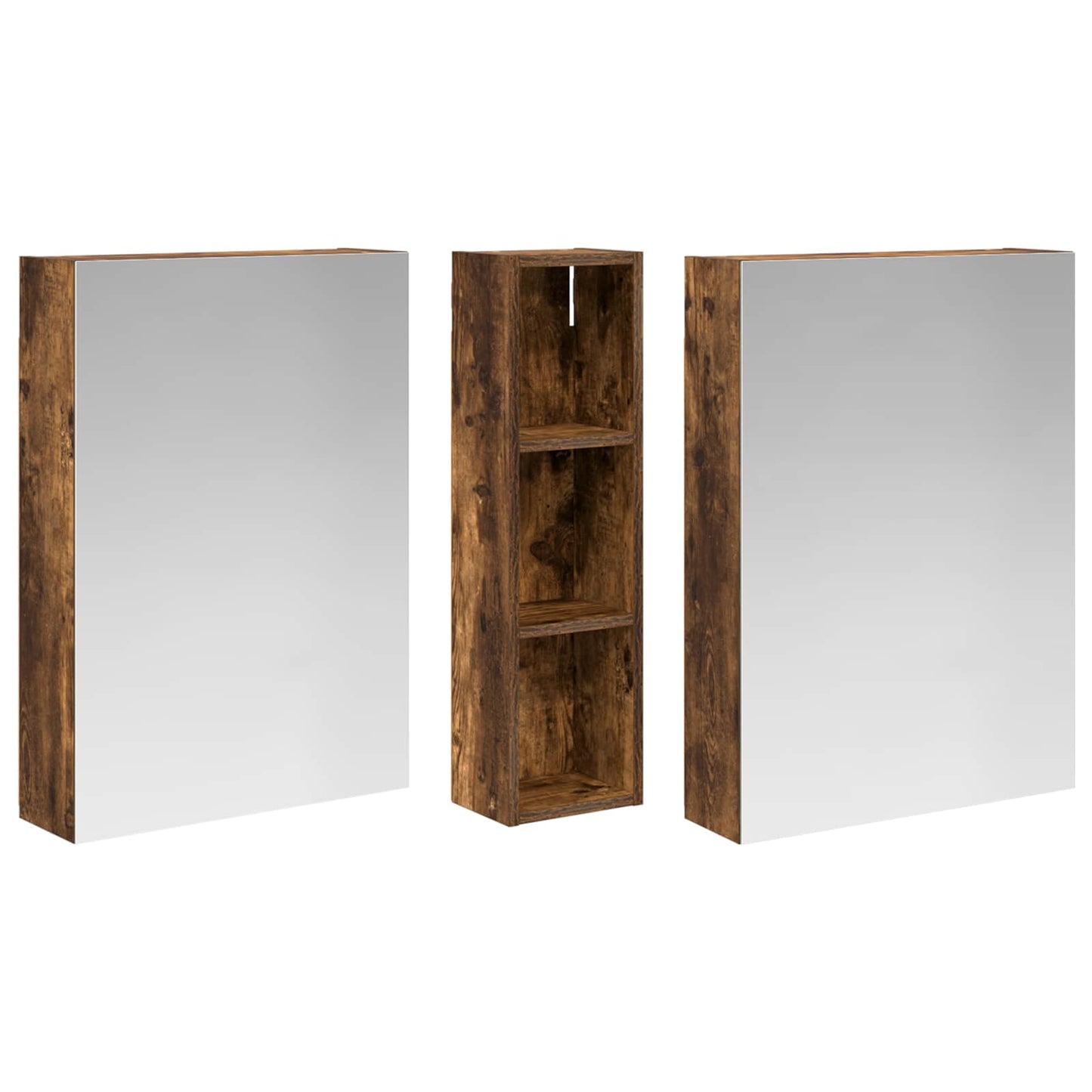 Baderomsskapsett 3 pcs 120 x 14,5 x 70 cm Konstruert tre