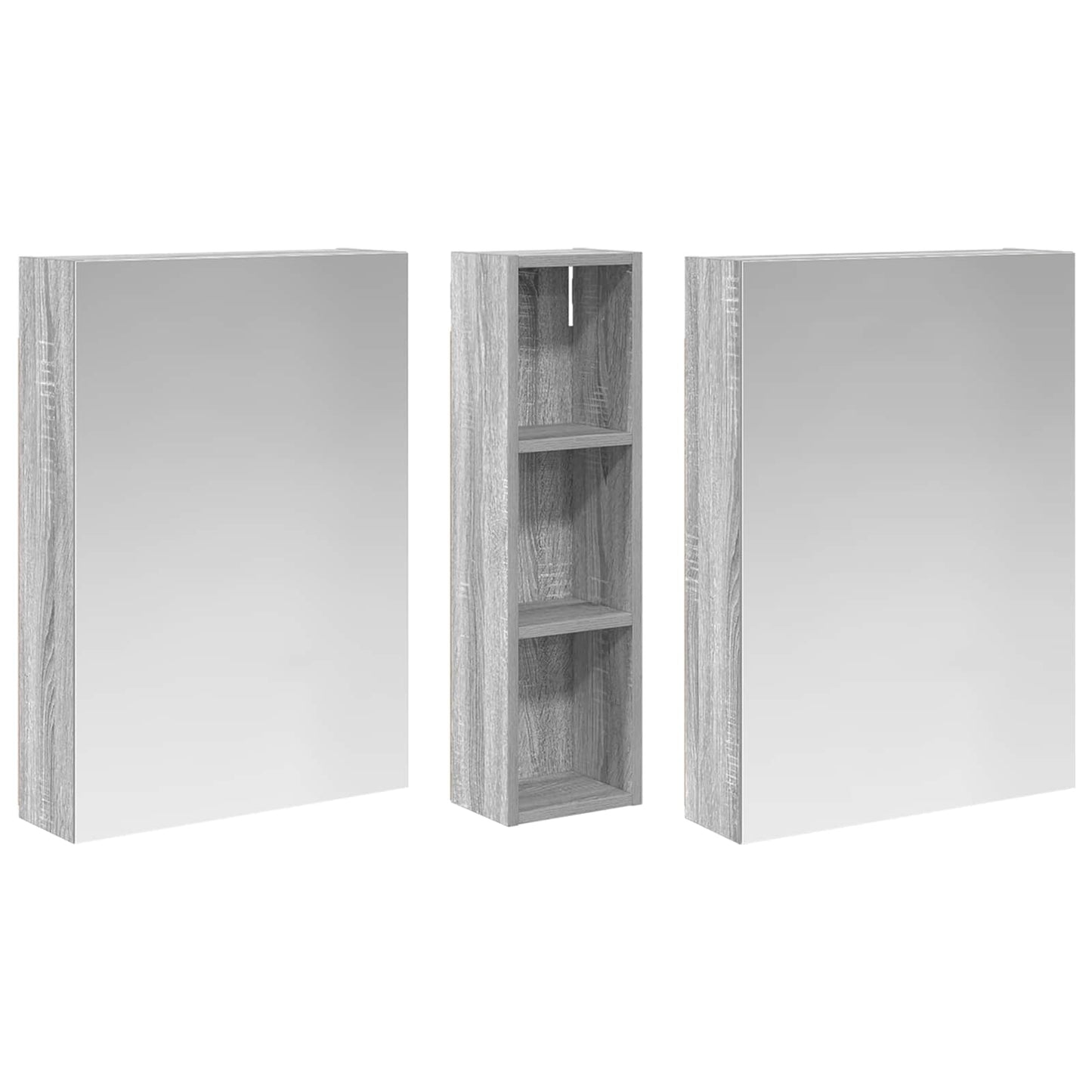Baderomsskapsett 3 pcs 120 x 14,5 x 70 cm Konstruert tre
