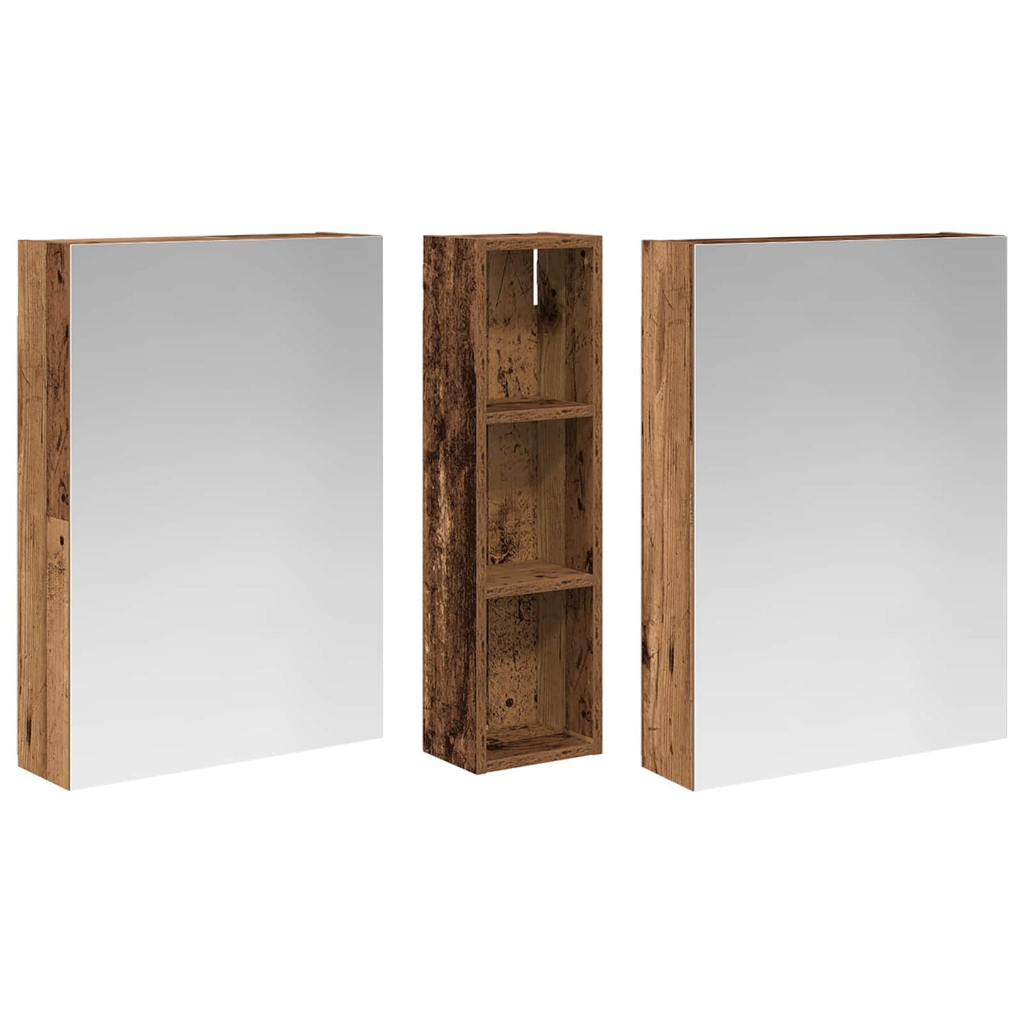Baderomsskapsett 3 pcs 120 x 14,5 x 70 cm Konstruert tre