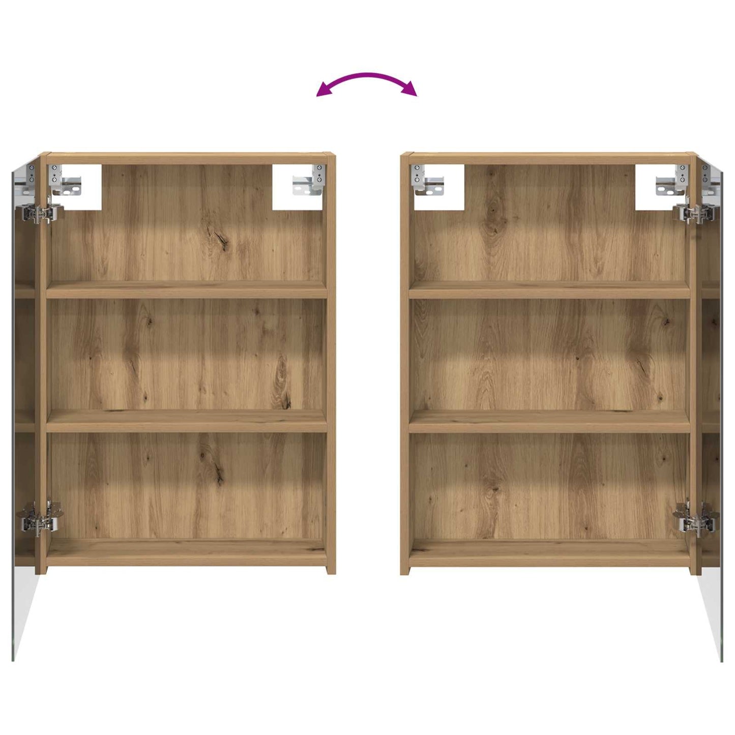 Baderomsskapsett 3 stk. 120 x 14,5 x 70 cm Konstruert tre