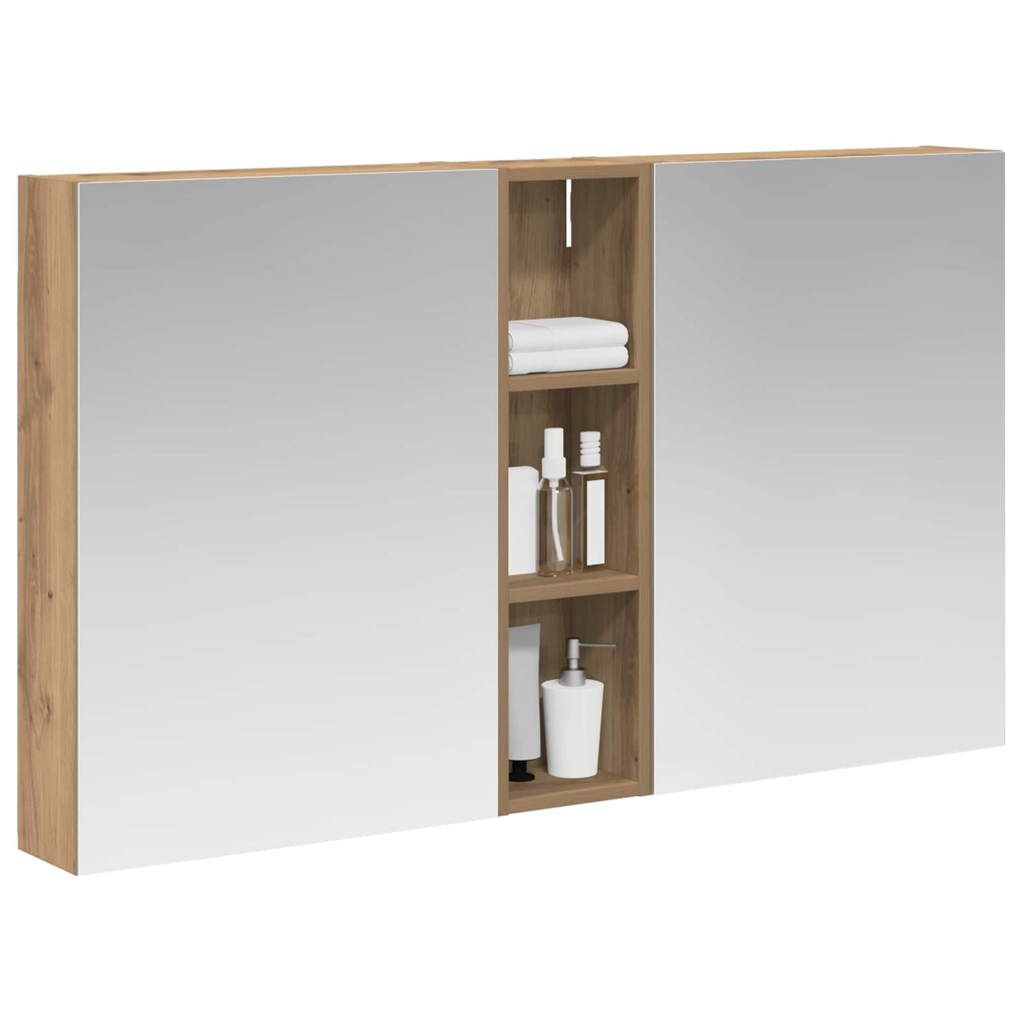 Baderomsskapsett 3 stk. 120 x 14,5 x 70 cm Konstruert tre