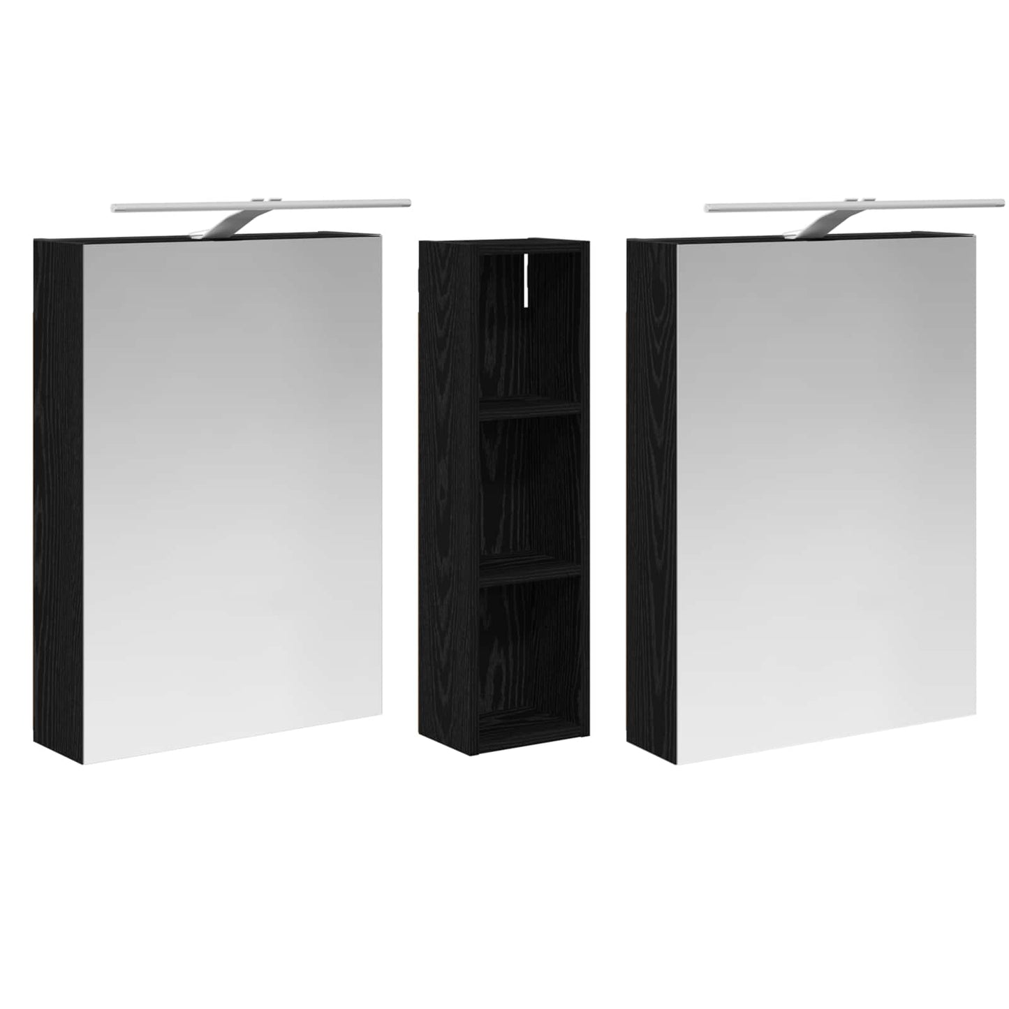 Baderomsskapsett 3 pcs 120 x 14,5 x 70 cm Konstruert tre