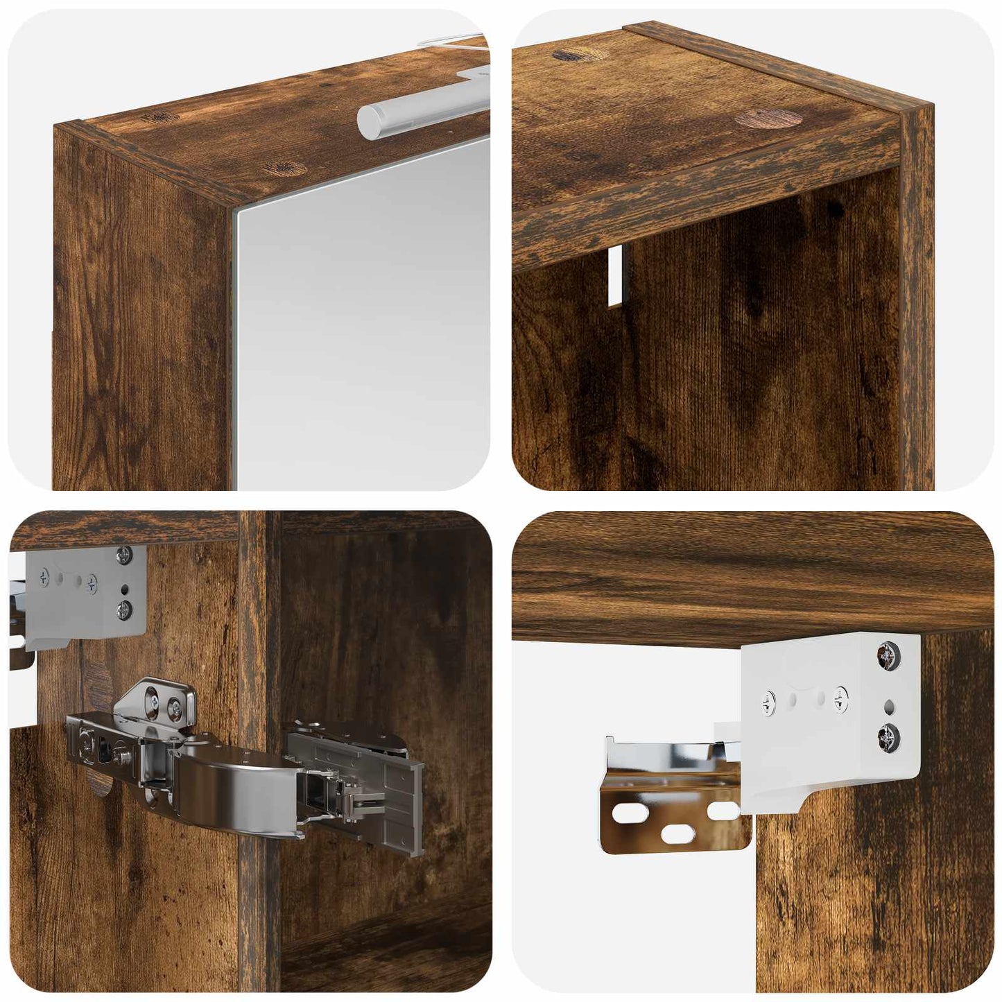Baderomsskapsett 3 pcs 120 x 14,5 x 70 cm Konstruert tre
