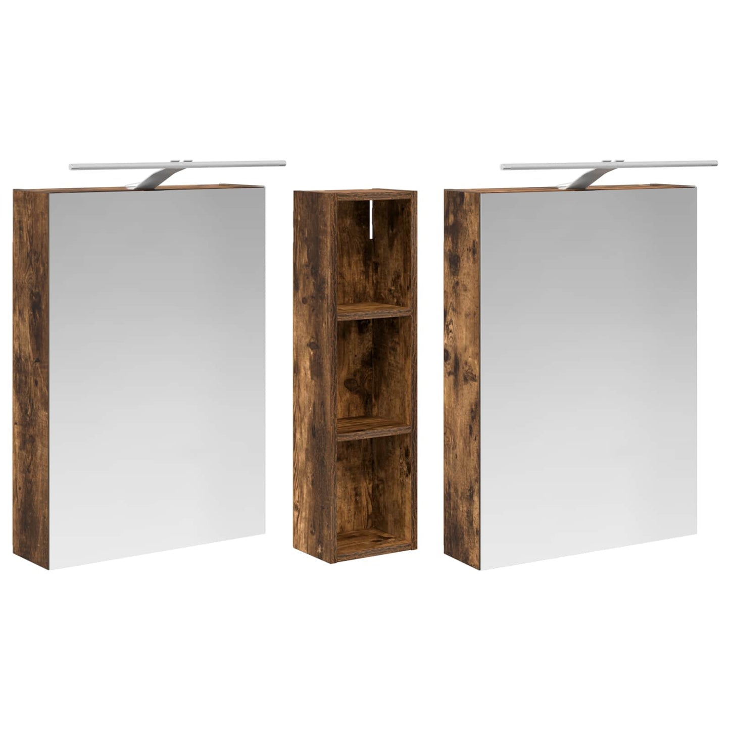 Baderomsskapsett 3 pcs 120 x 14,5 x 70 cm Konstruert tre