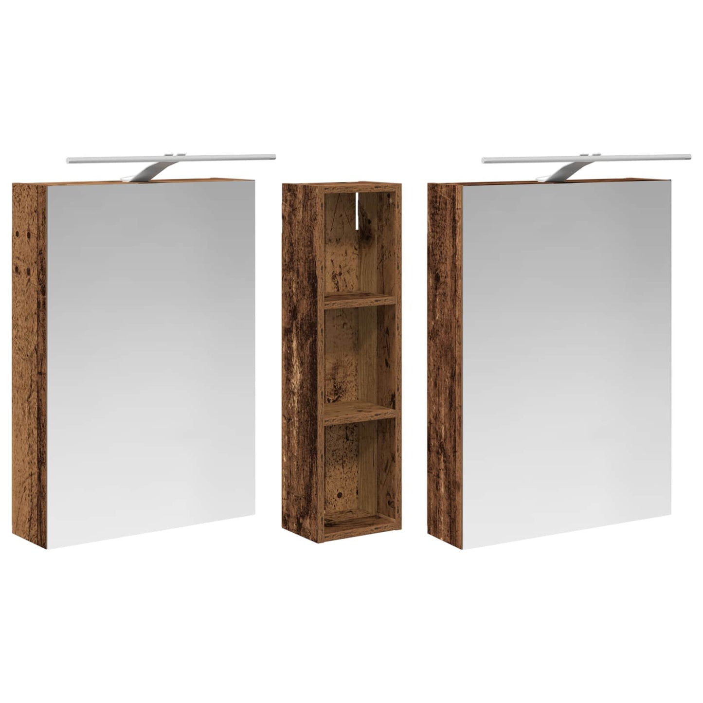 Baderomsskapsett 3 pcs 120 x 14,5 x 70 cm Konstruert tre