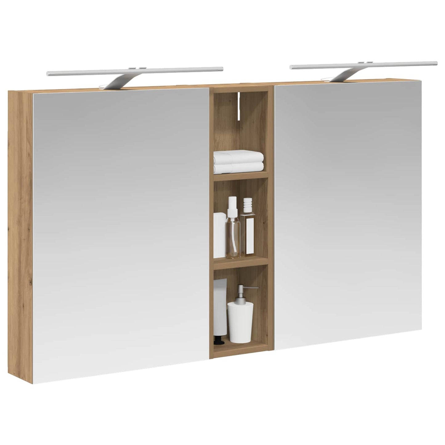 Baderomsskapsett 3 stk. 120 x 14,5 x 70 cm Konstruert tre