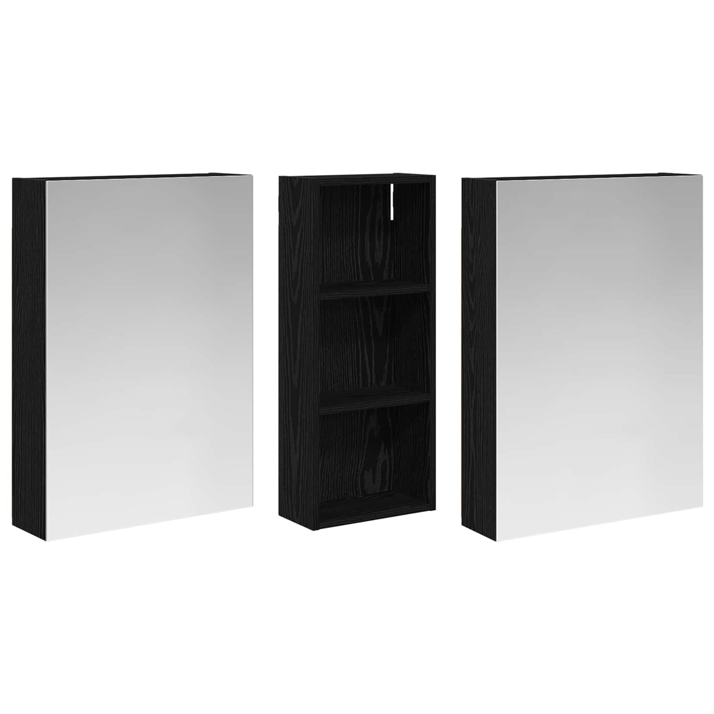 Baderomsskapsett 3 pcs 130 x 14,5 x 70 cm Konstruert tre