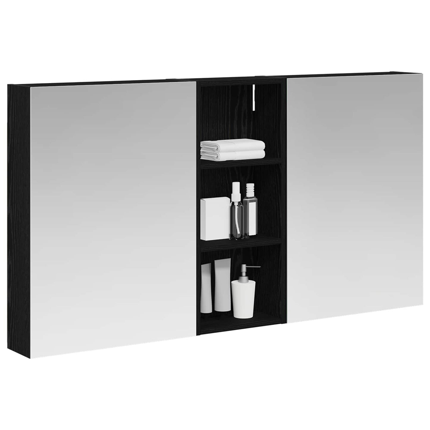 Baderomsskapsett 3 pcs 130 x 14,5 x 70 cm Konstruert tre