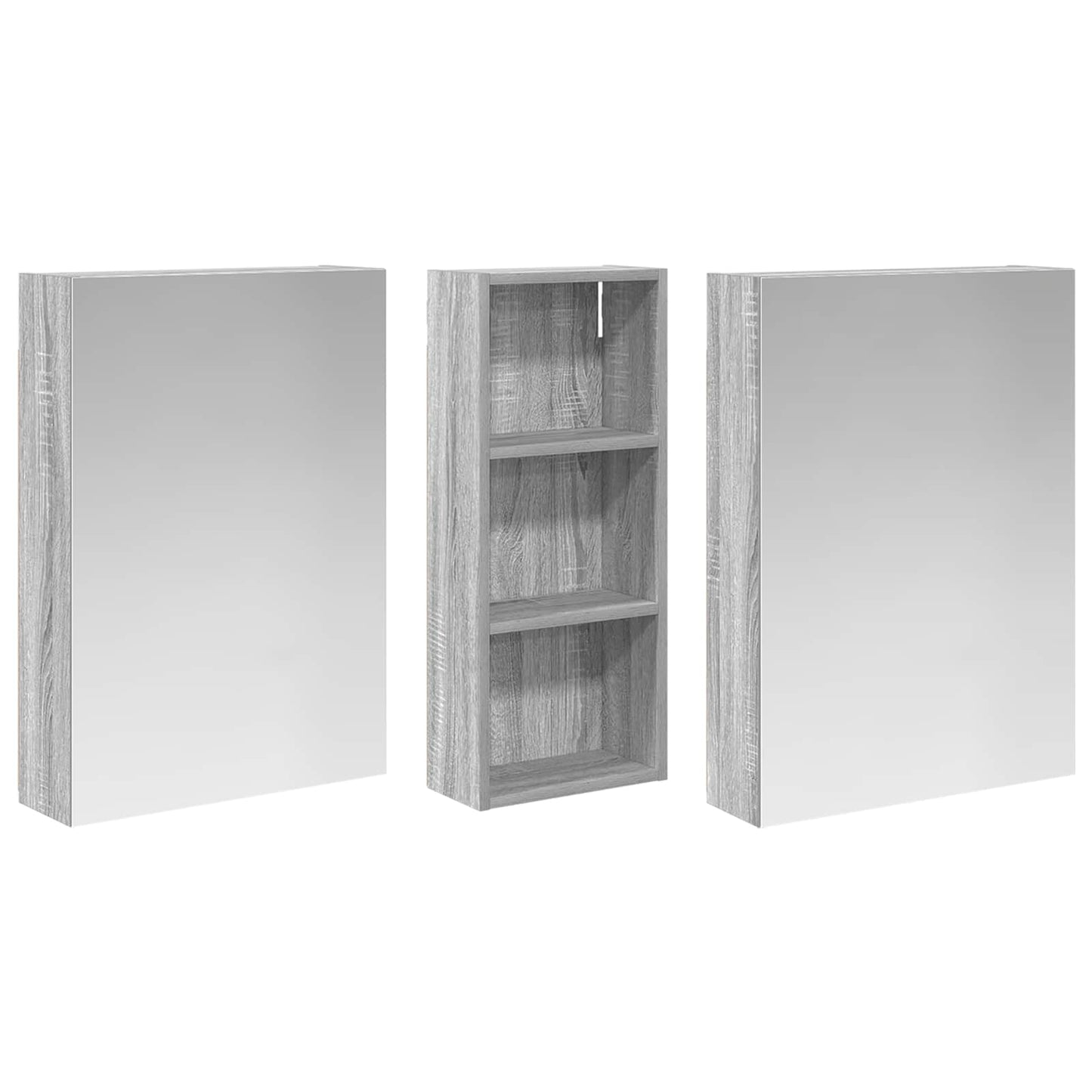 Baderomsskapsett 3 pcs 130 x 14,5 x 70 cm Konstruert tre