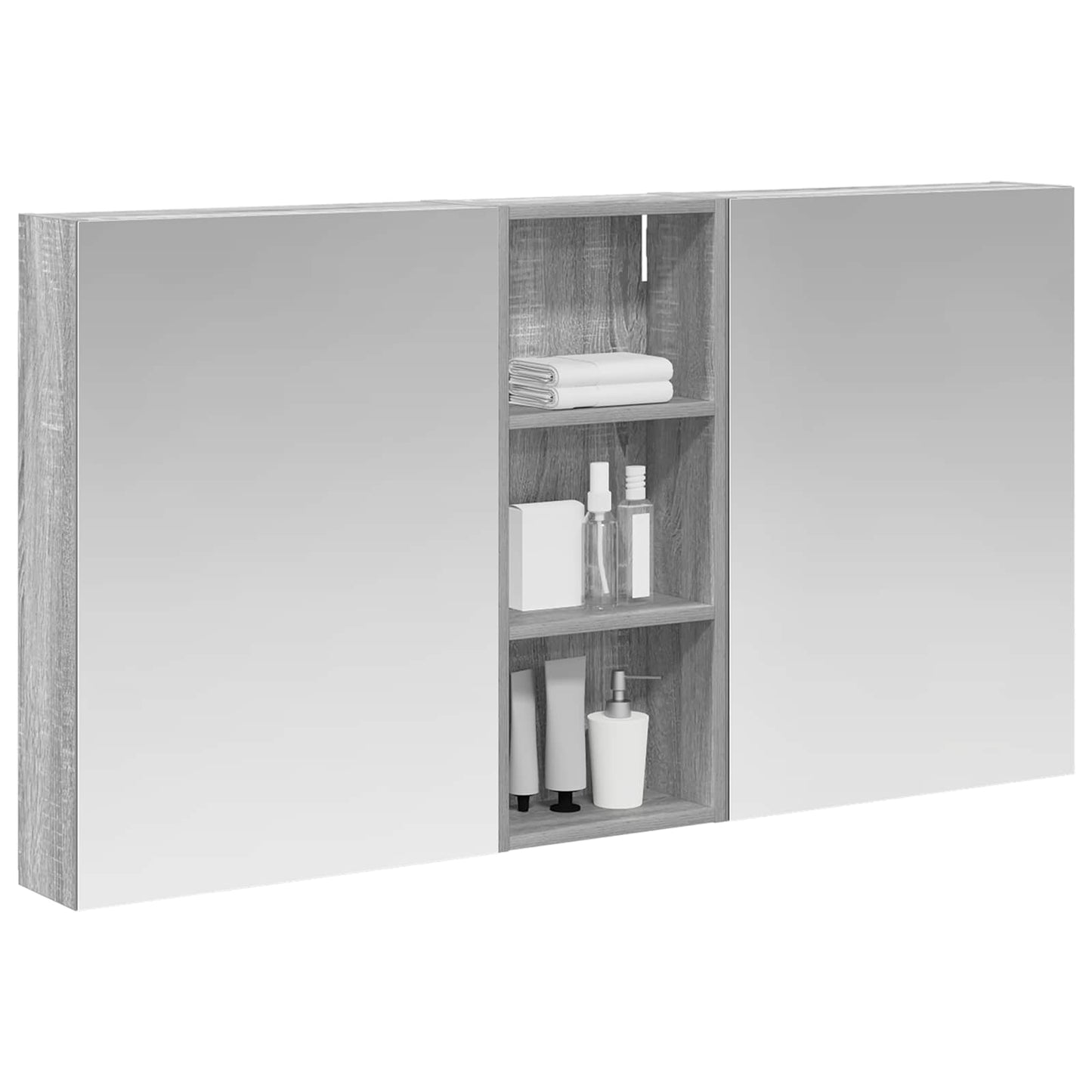 Baderomsskapsett 3 pcs 130 x 14,5 x 70 cm Konstruert tre