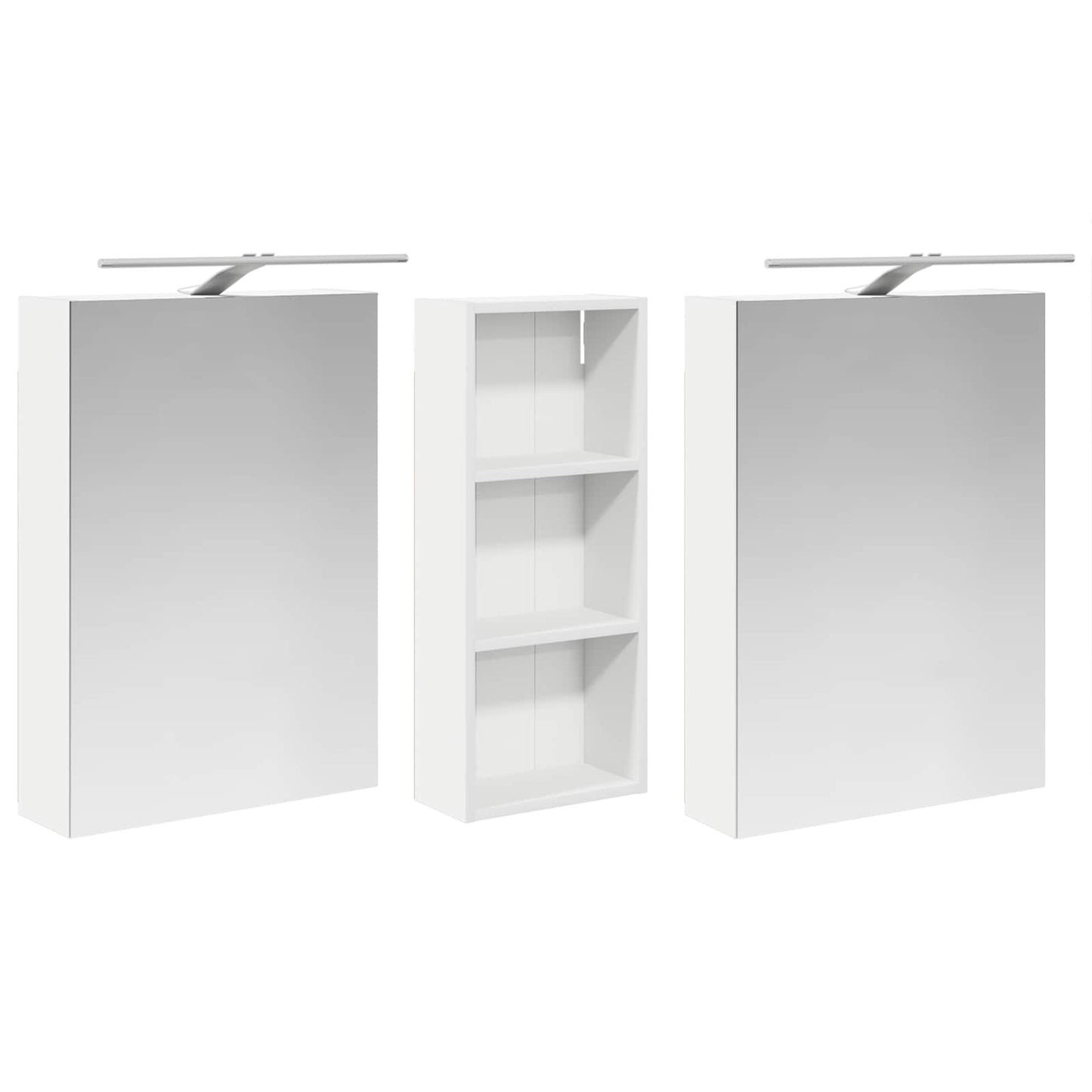 Baderomsskapsett 3 pcs 130 x 14,5 x 70 cm Konstruert tre