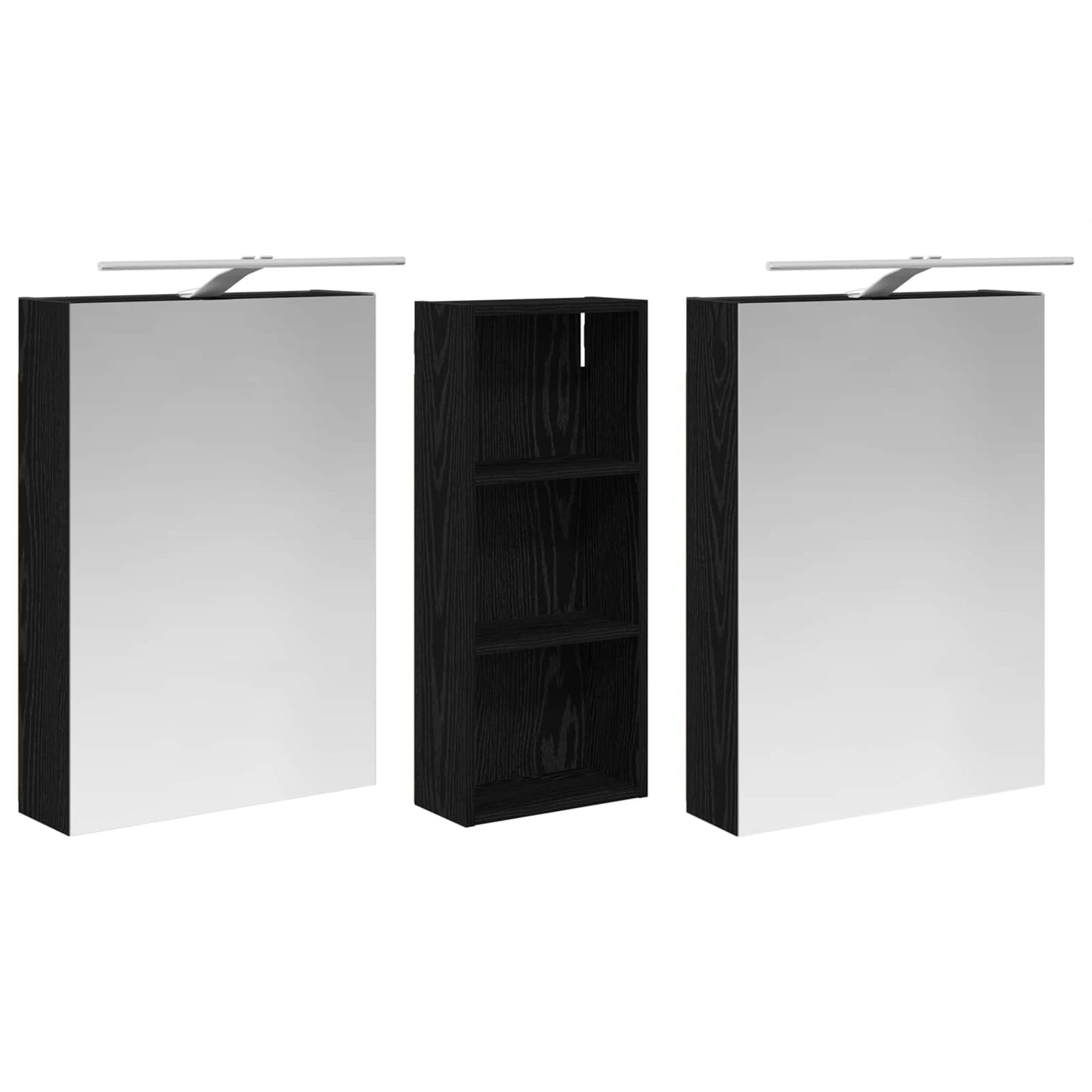 Baderomsskapsett 3 pcs 130 x 14,5 x 70 cm Konstruert tre