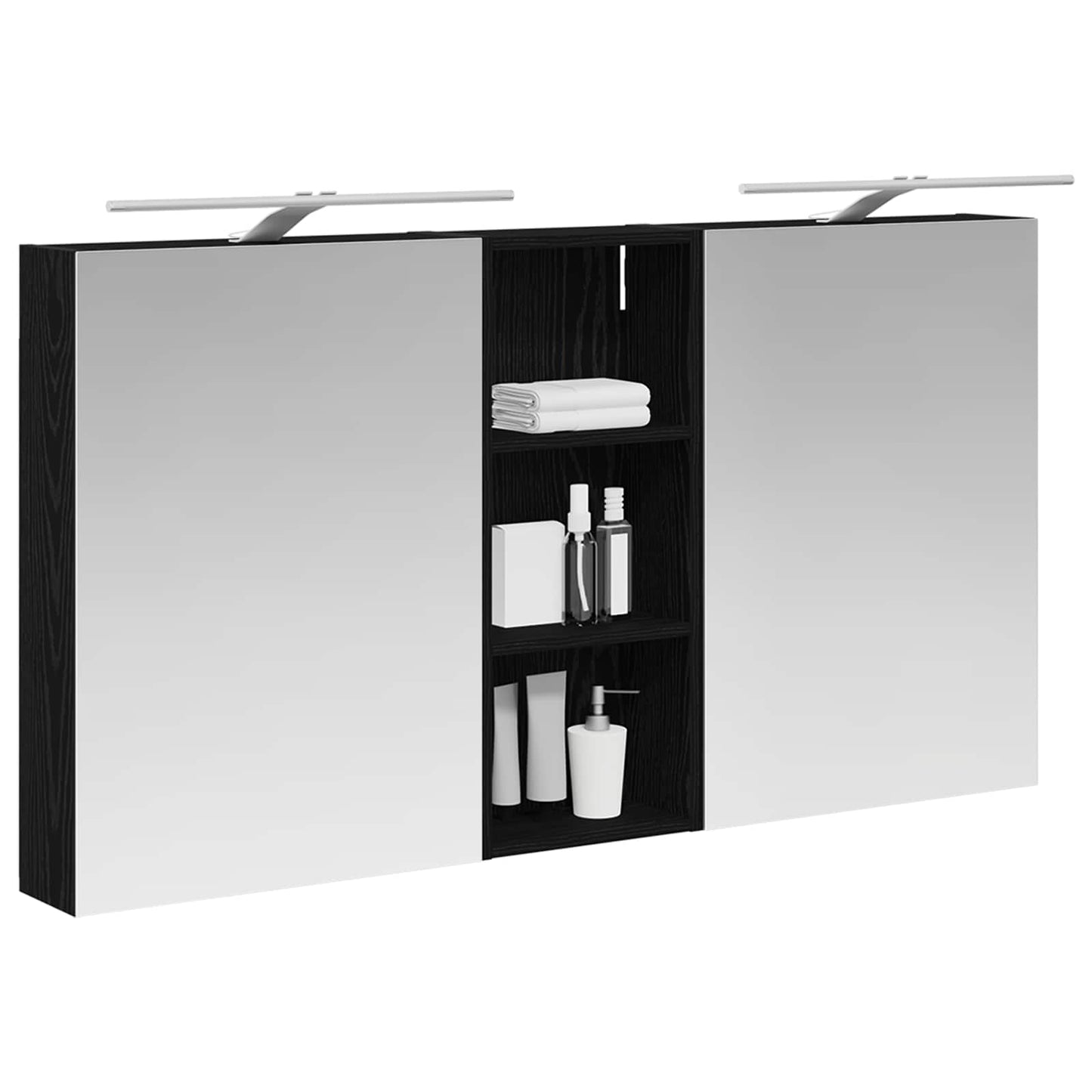 Baderomsskapsett 3 pcs 130 x 14,5 x 70 cm Konstruert tre