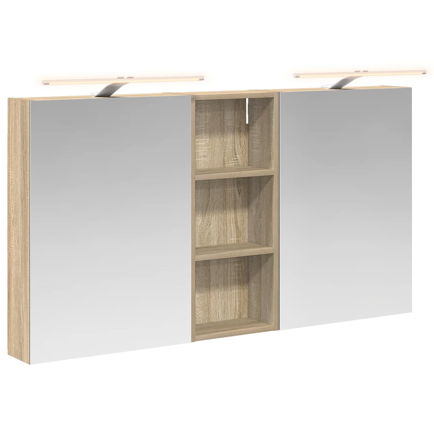 Baderomsskapsett 3 pcs 130 x 14,5 x 70 cm Konstruert tre