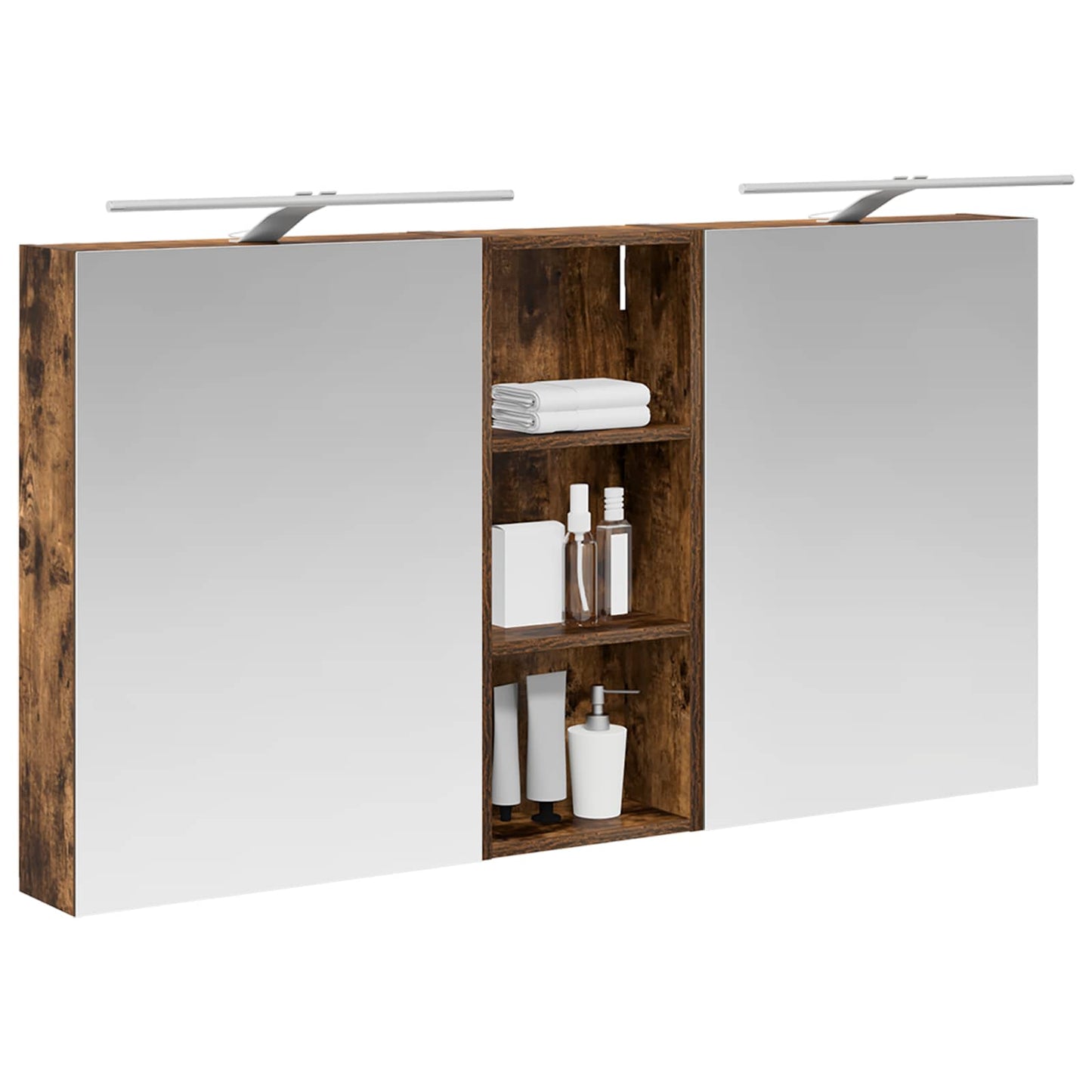 Baderomsskapsett 3 pcs 130 x 14,5 x 70 cm Konstruert tre