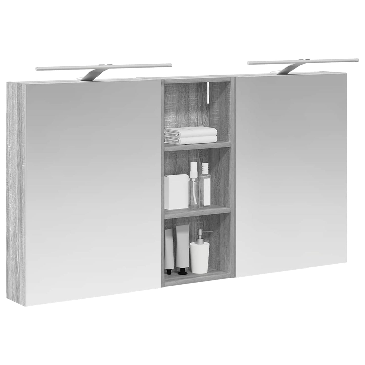 Baderomsskapsett 3 pcs 130 x 14,5 x 70 cm Konstruert tre
