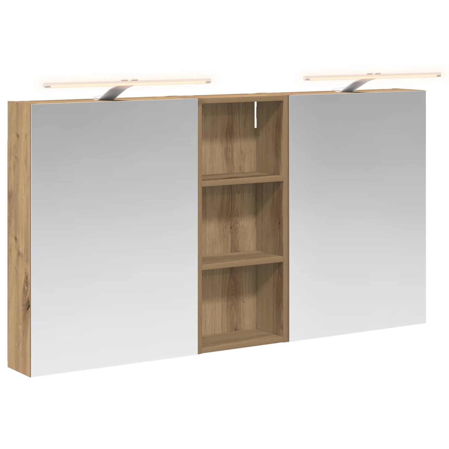 Baderomsskapsett 3 stk. 130 x 14,5 x 70 cm Konstruert tre