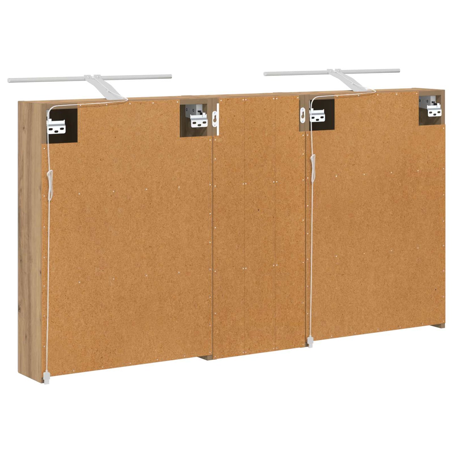 Baderomsskapsett 3 stk. 130 x 14,5 x 70 cm Konstruert tre