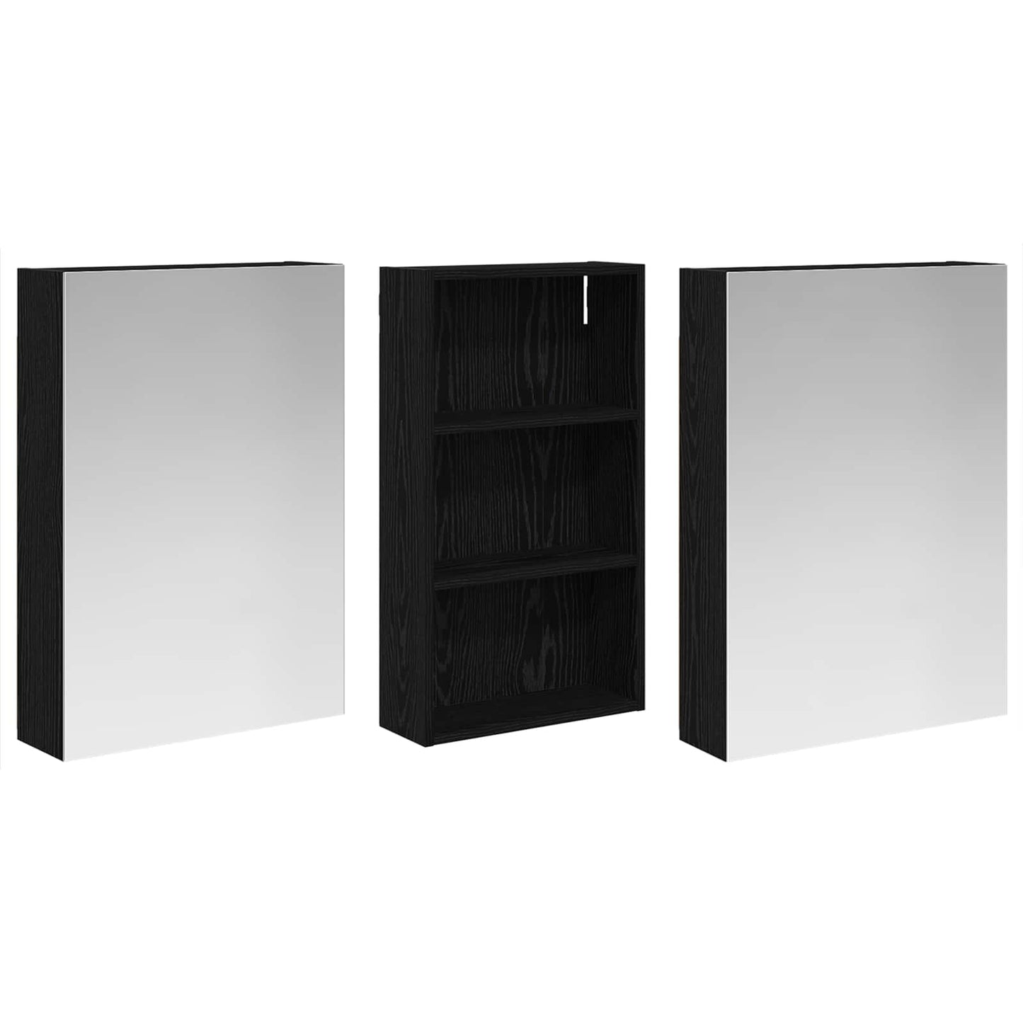 Baderomsskapsett 3 pcs 140 x 14,5 x 70 cm Konstruert tre