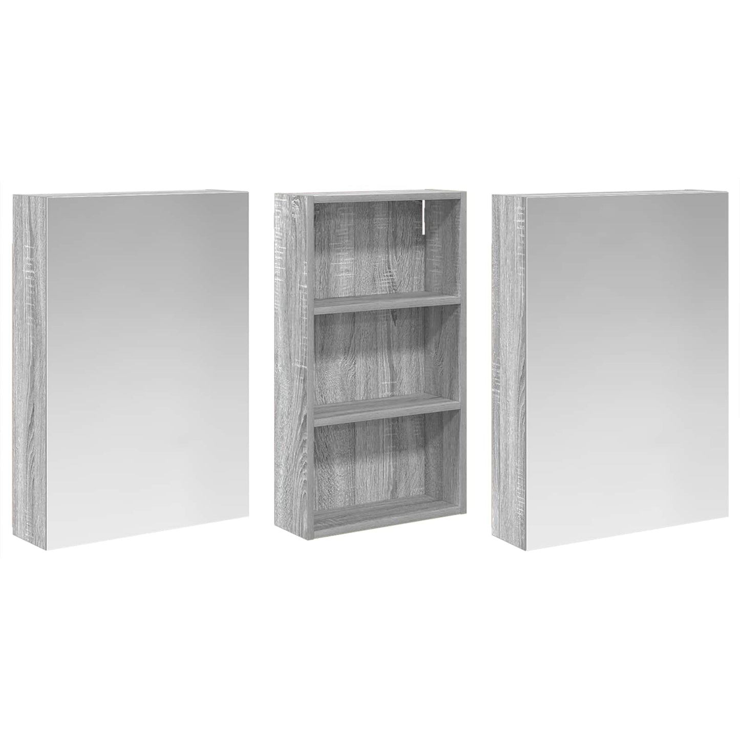Baderomsskapsett 3 pcs 140 x 14,5 x 70 cm Konstruert tre