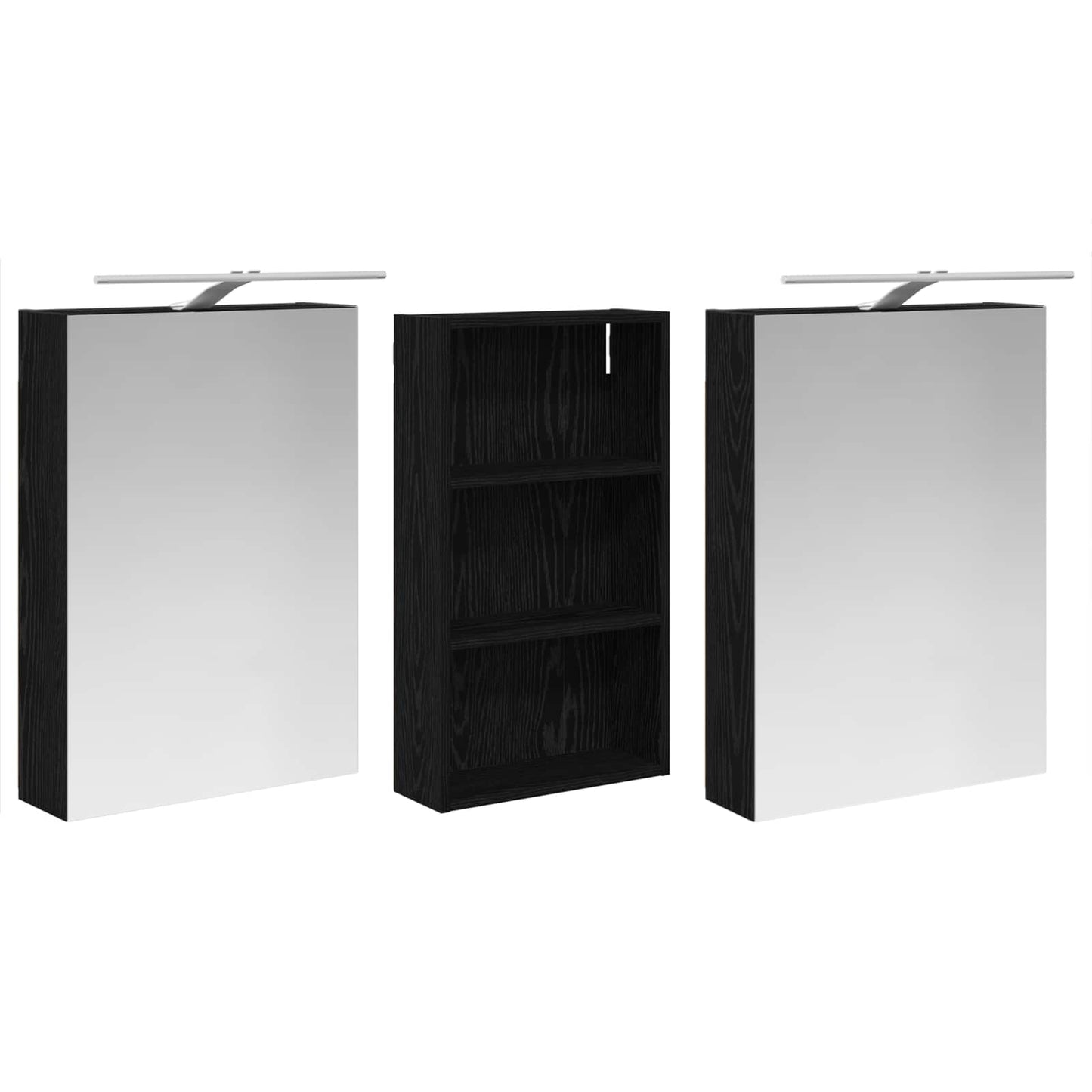 Baderomsskapsett 3 pcs 140 x 14,5 x 70 cm Konstruert tre