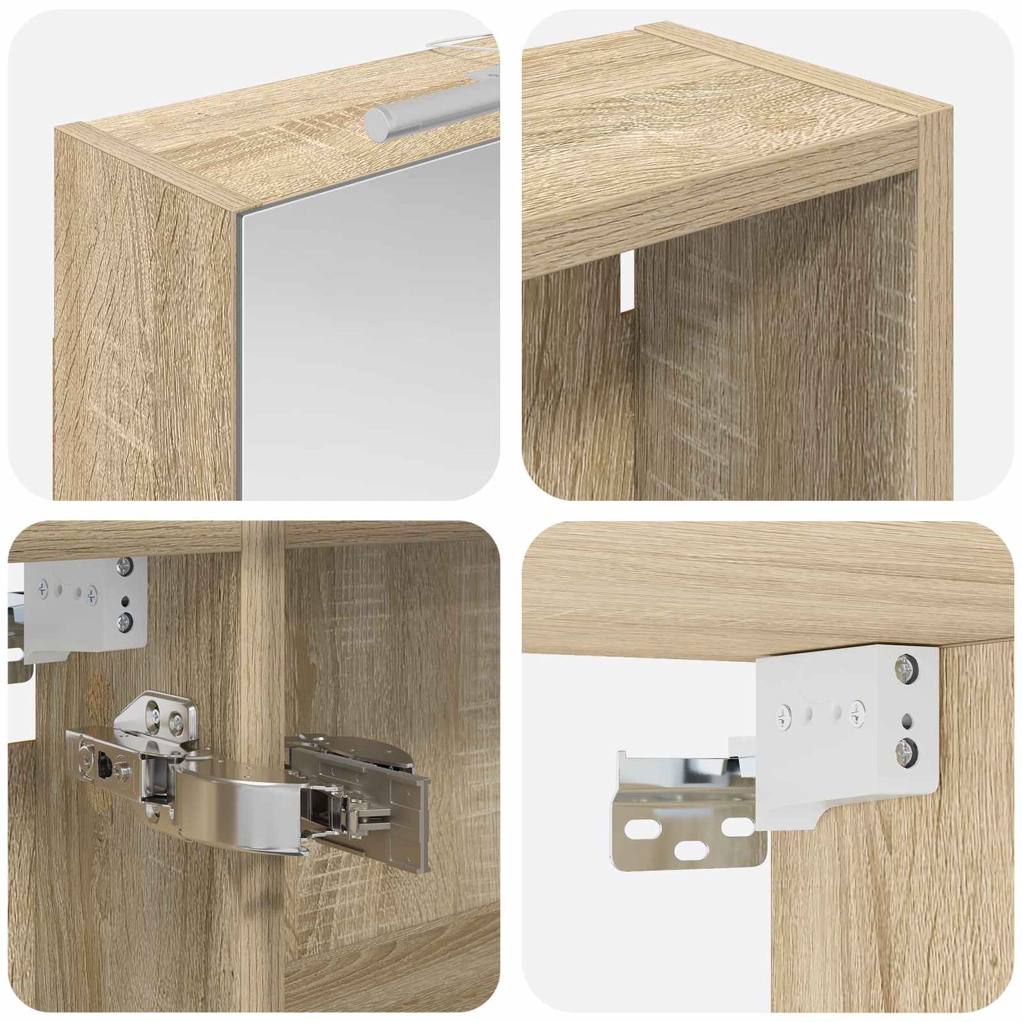 Baderomsskapsett 3 pcs 140 x 14,5 x 70 cm Konstruert tre