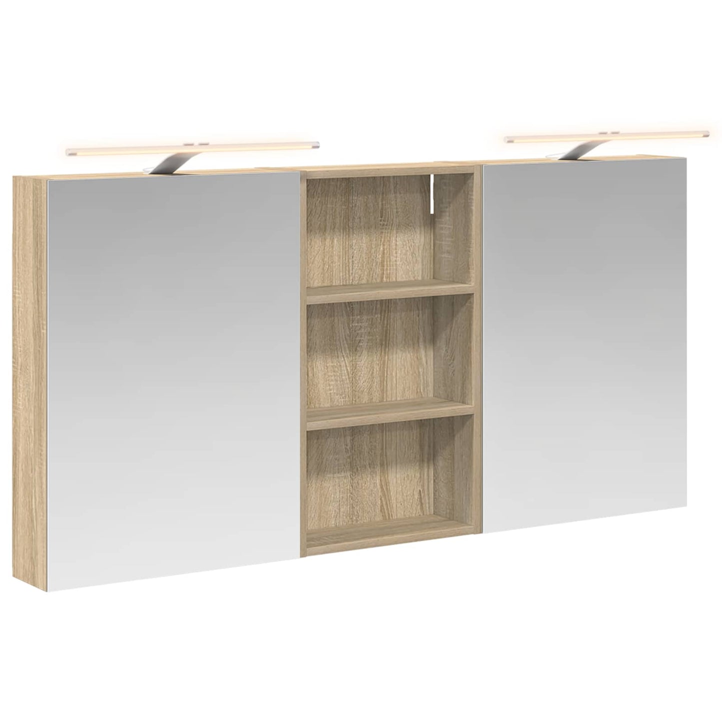 Baderomsskapsett 3 pcs 140 x 14,5 x 70 cm Konstruert tre