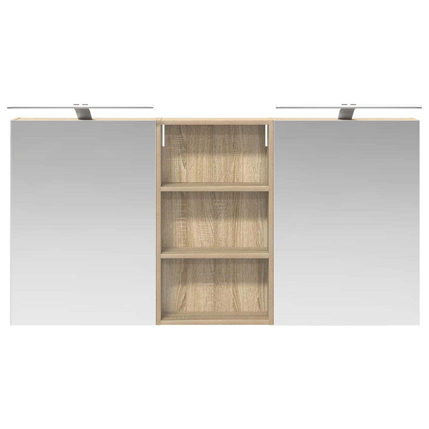 Baderomsskapsett 3 pcs 140 x 14,5 x 70 cm Konstruert tre
