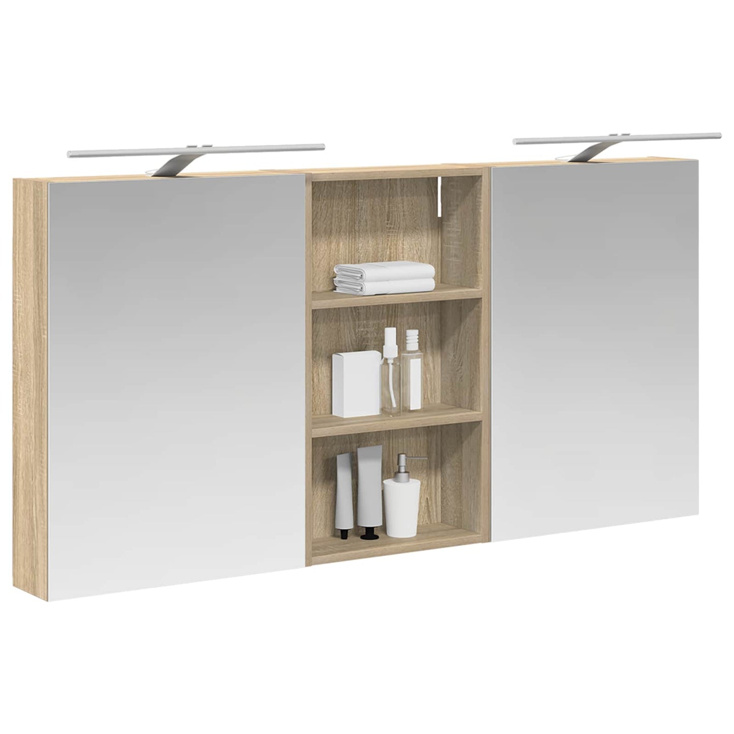 Baderomsskapsett 3 pcs 140 x 14,5 x 70 cm Konstruert tre