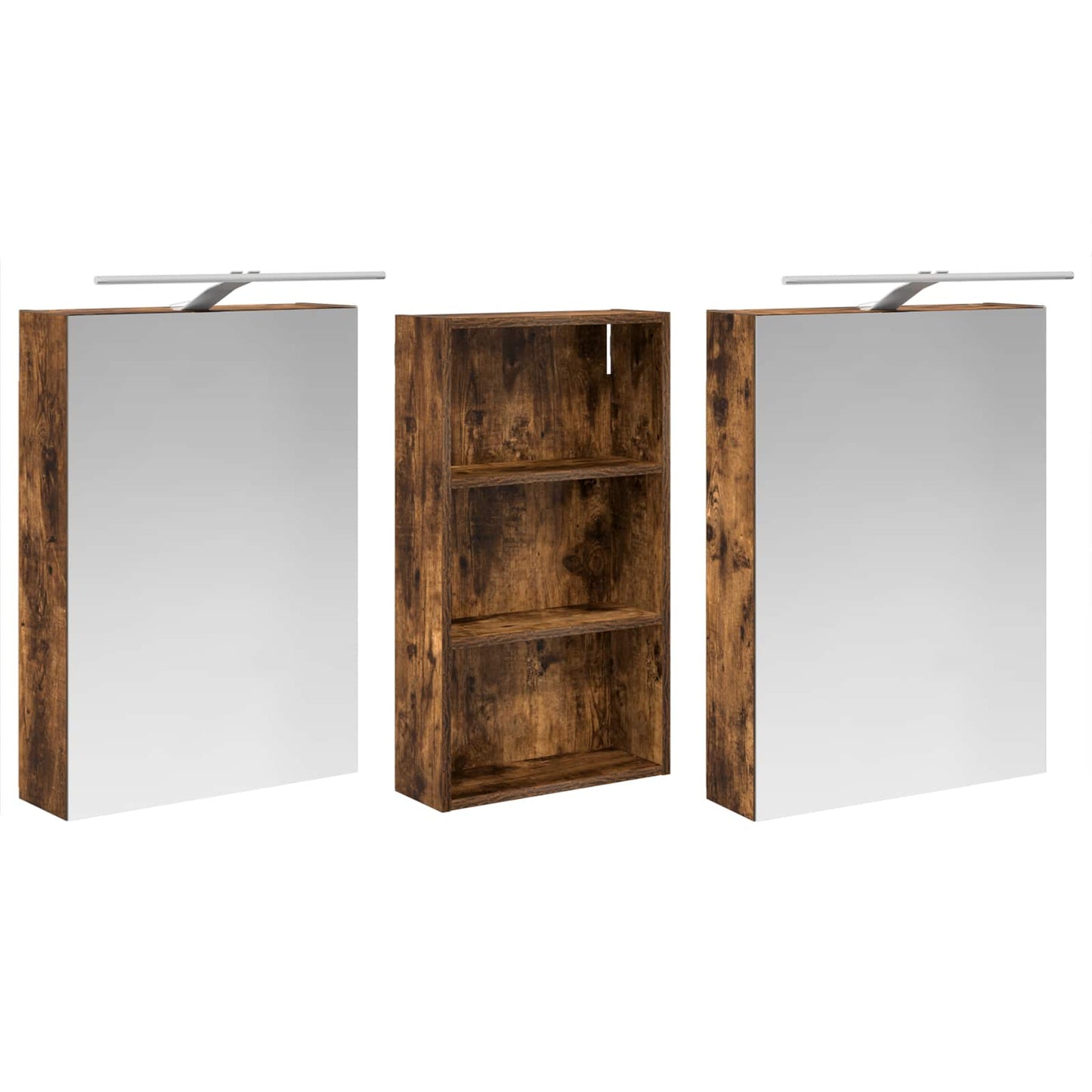 Baderomsskapsett 3 pcs 140 x 14,5 x 70 cm Konstruert tre