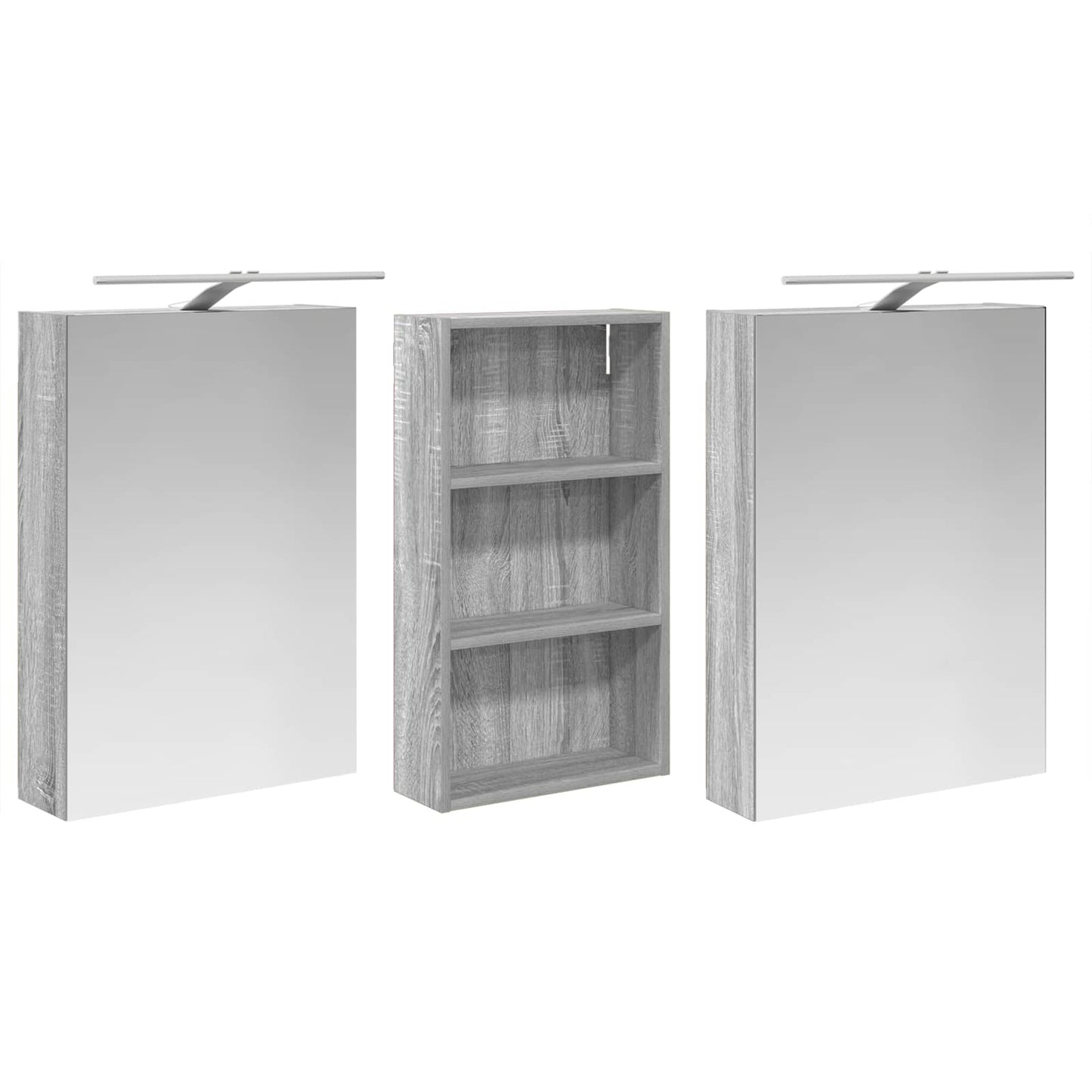 Baderomsskapsett 3 pcs 140 x 14,5 x 70 cm Konstruert tre