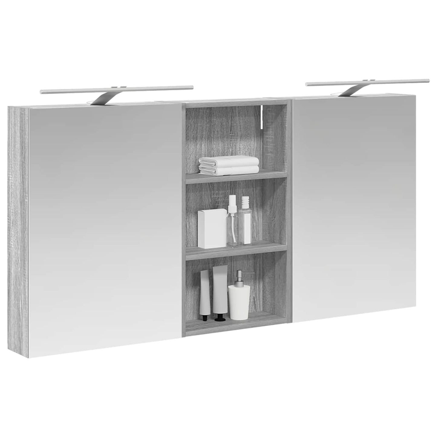 Baderomsskapsett 3 pcs 140 x 14,5 x 70 cm Konstruert tre
