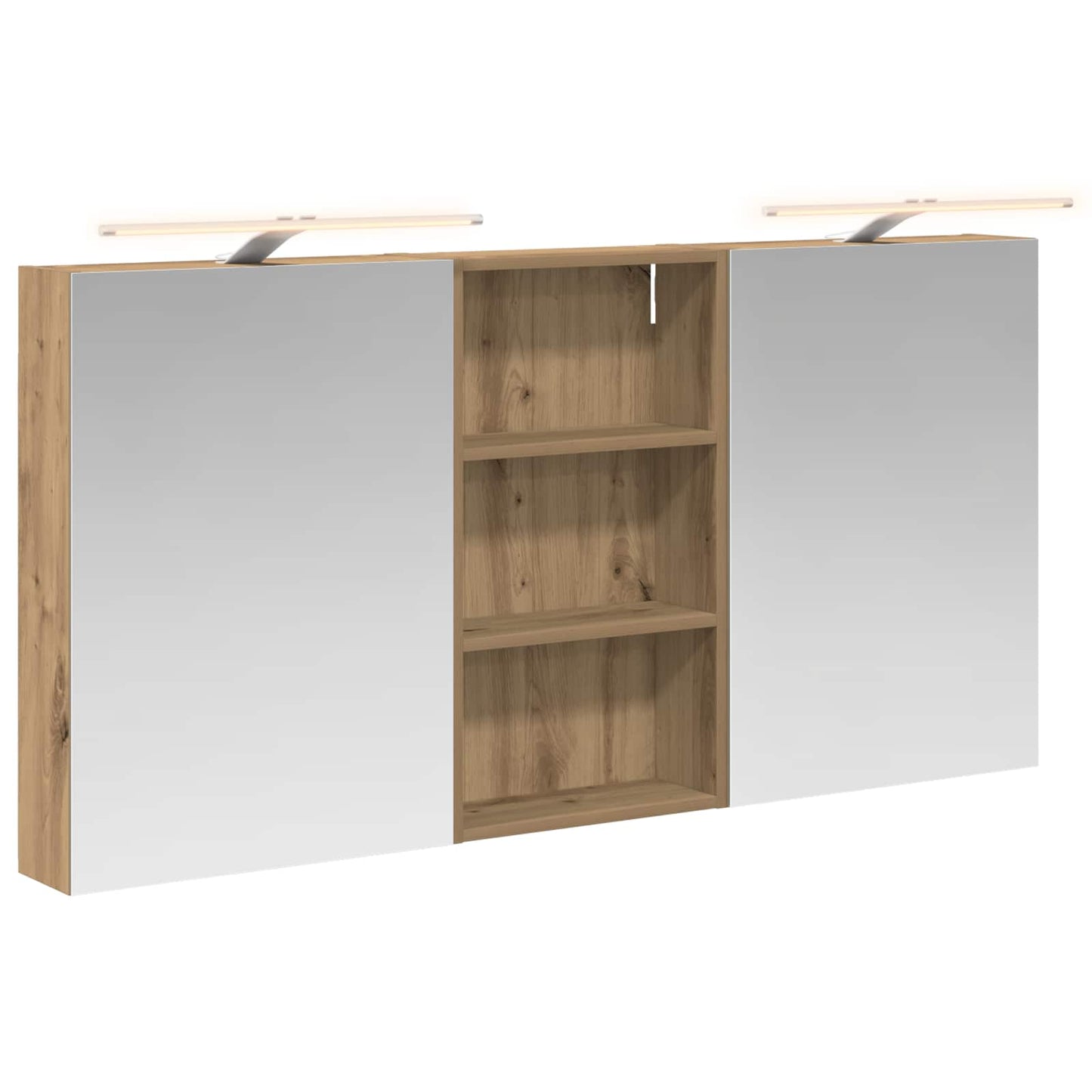 Baderomsskapsett 3 stk. 140 x 14,5 x 70 cm Konstruert tre