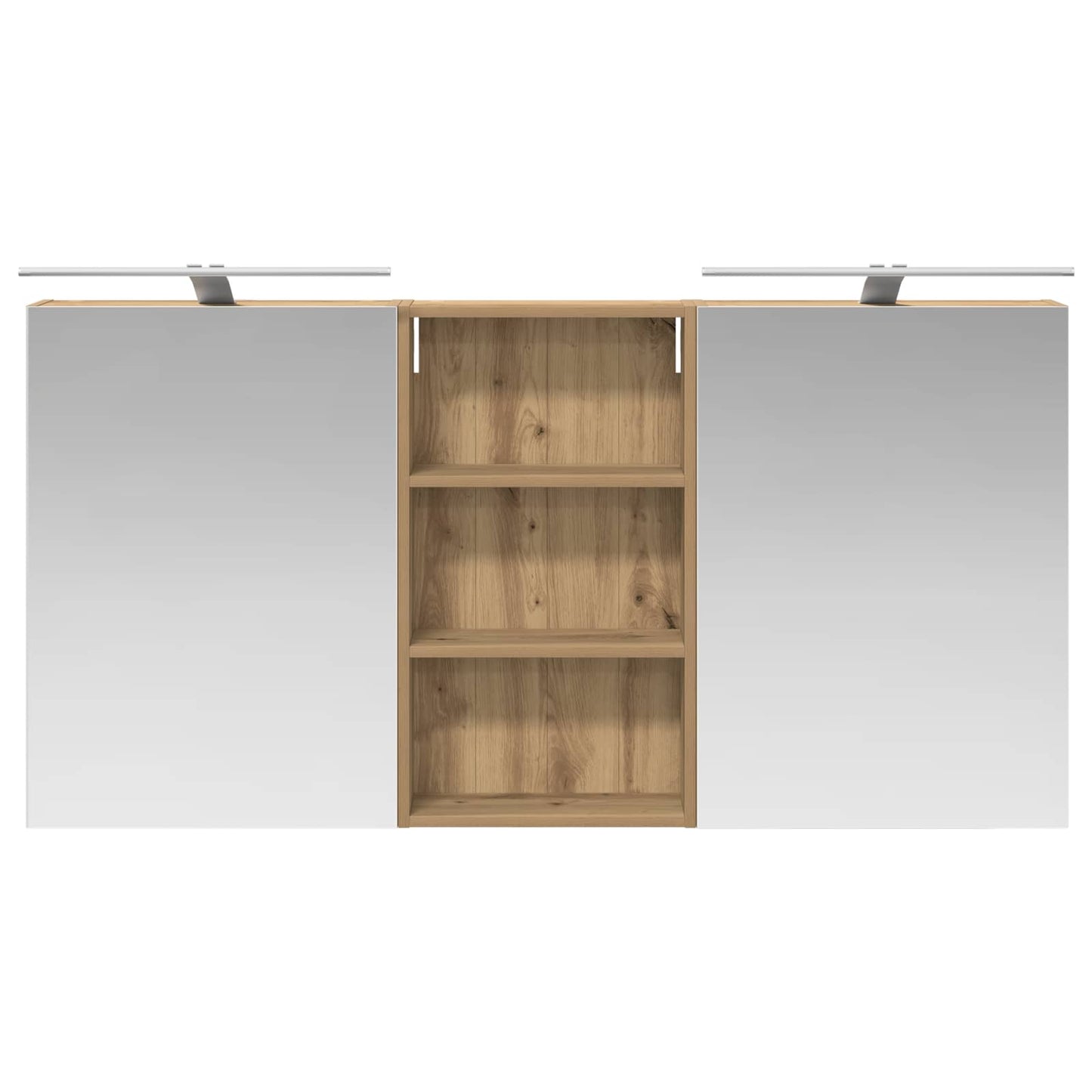 Baderomsskapsett 3 stk. 140 x 14,5 x 70 cm Konstruert tre