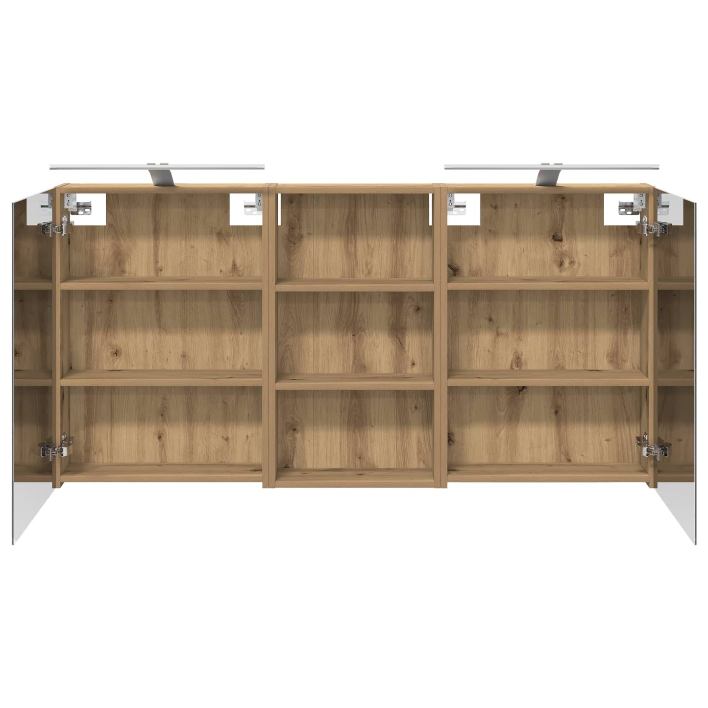 Baderomsskapsett 3 stk. 140 x 14,5 x 70 cm Konstruert tre