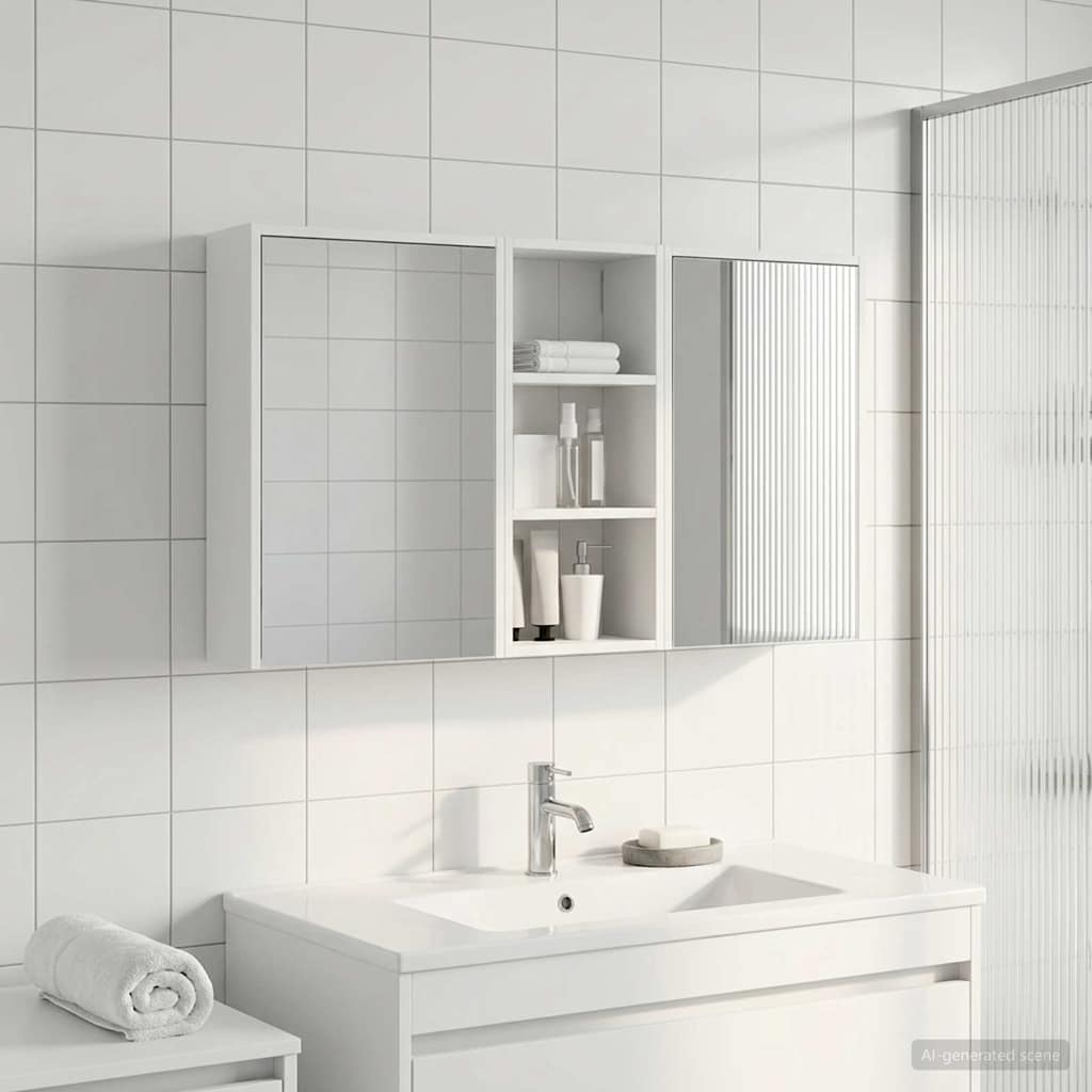Baderomsskapsett for 3 pcs 116 x 16 x 62,5 cm Konstruert tre