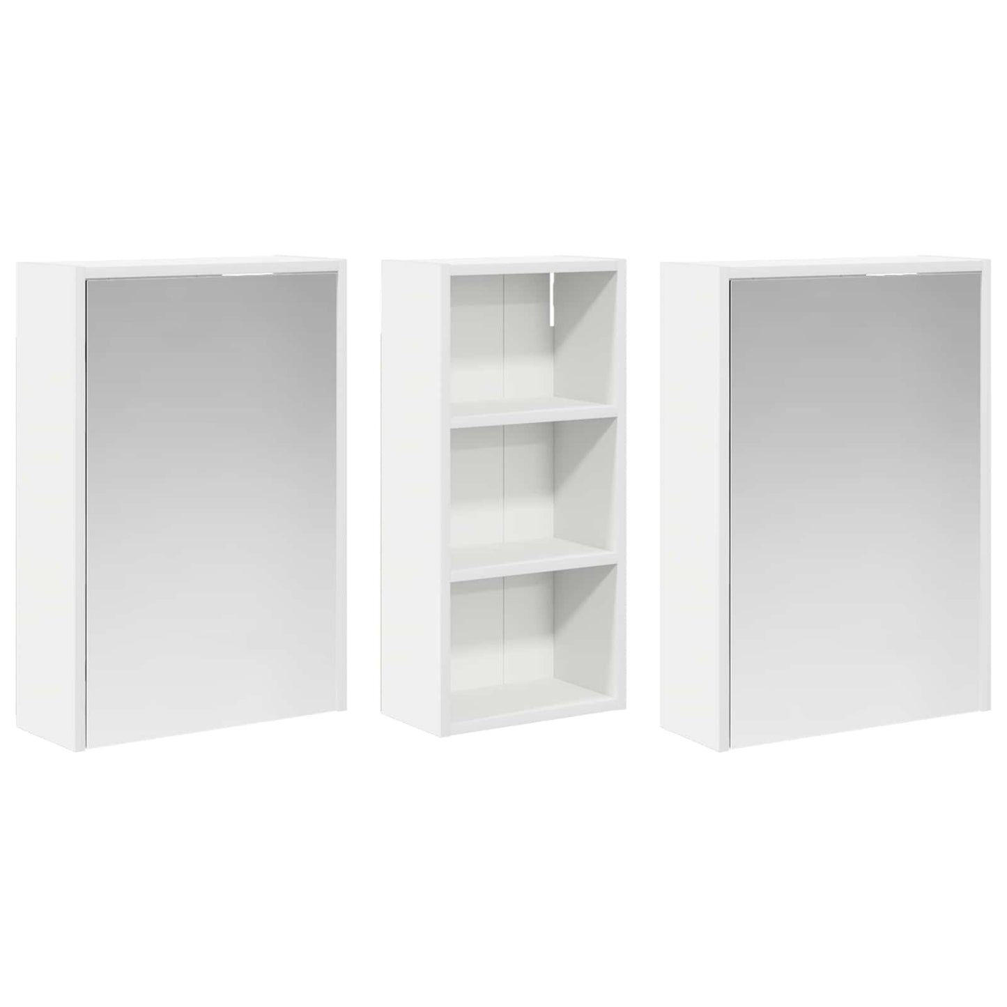 Baderomsskapsett for 3 pcs 116 x 16 x 62,5 cm Konstruert tre