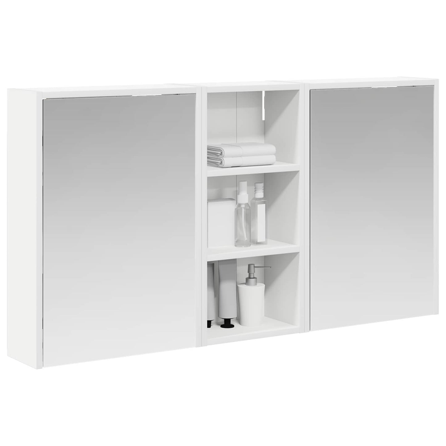 Baderomsskapsett for 3 pcs 116 x 16 x 62,5 cm Konstruert tre
