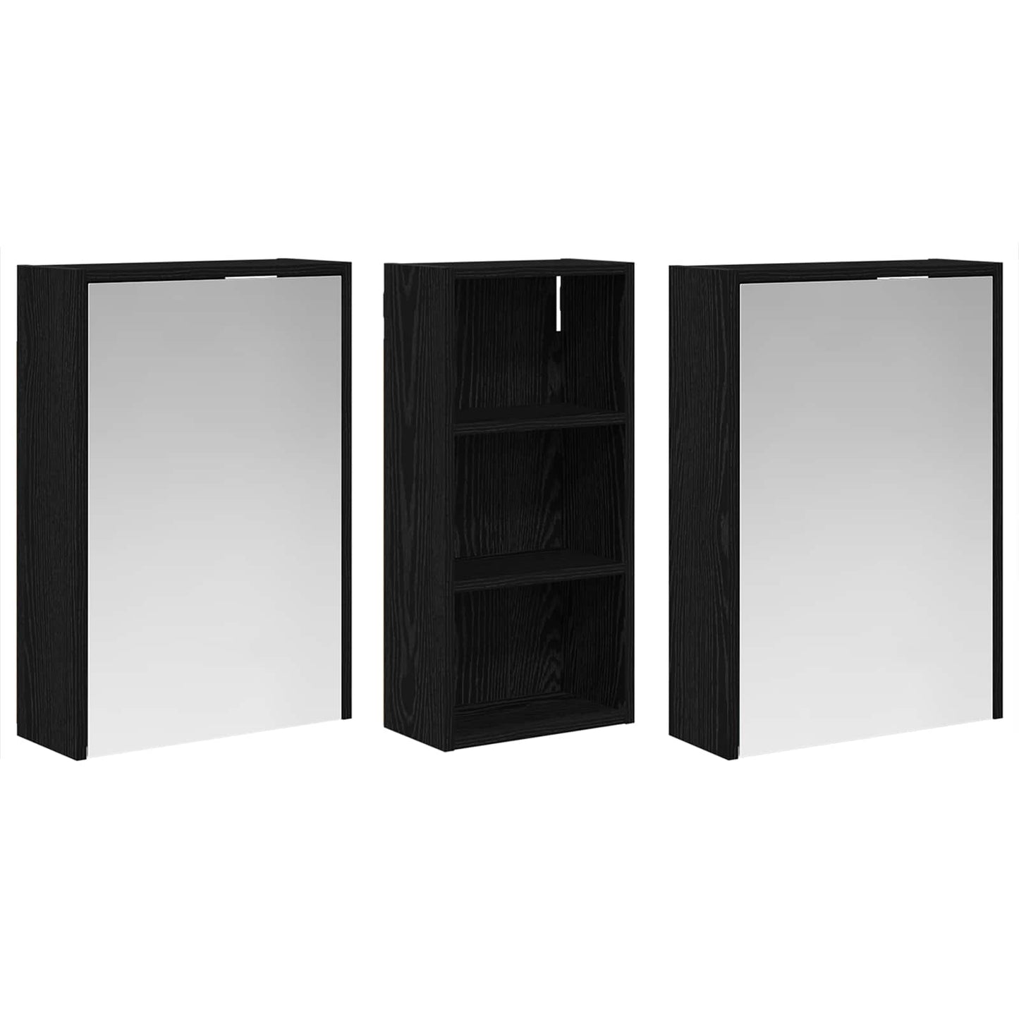 Baderomsskapsett for 3 pcs 116 x 16 x 62,5 cm Konstruert tre