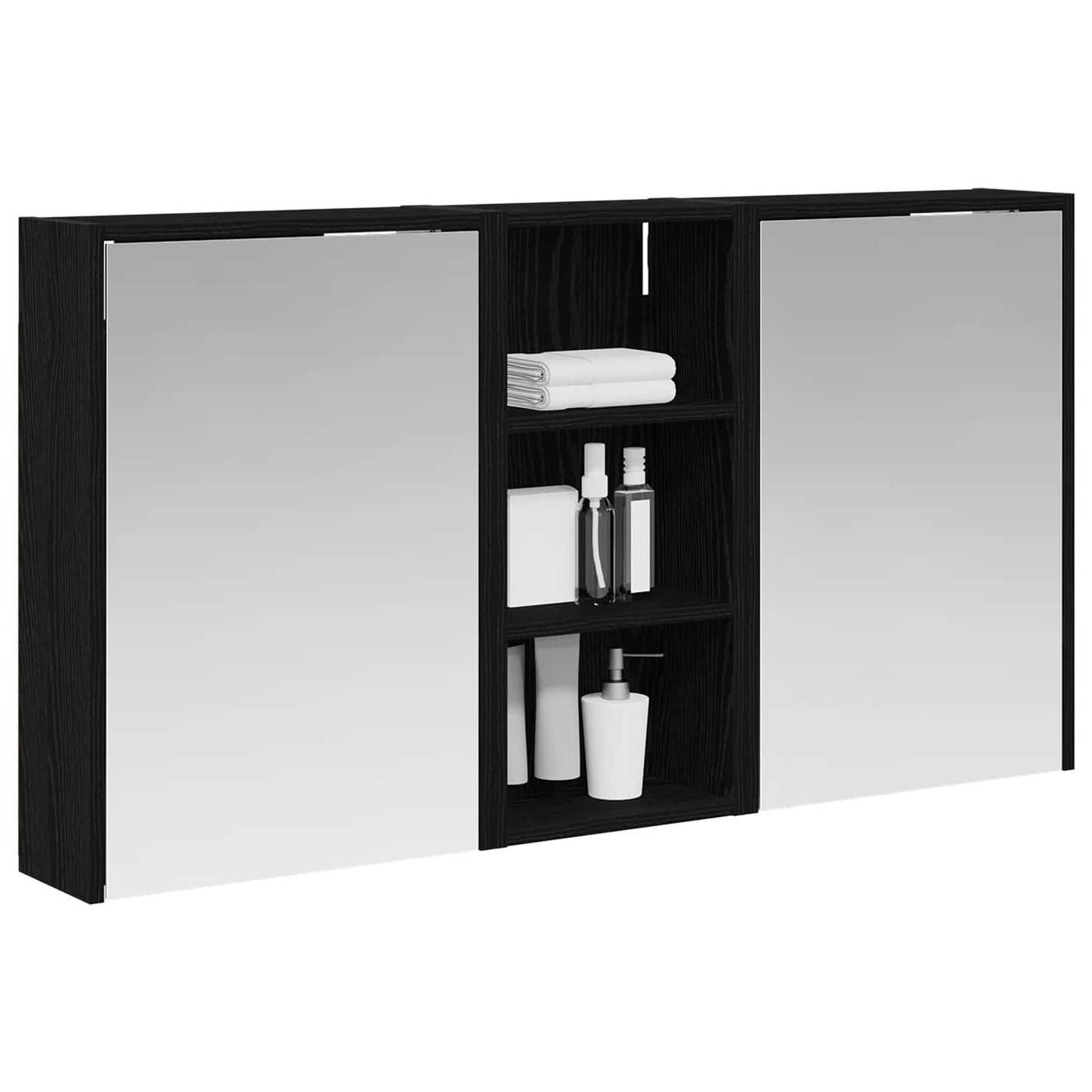 Baderomsskapsett for 3 pcs 116 x 16 x 62,5 cm Konstruert tre