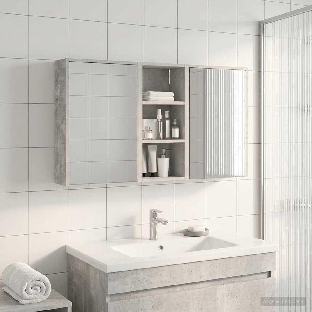 Baderomsskapsett for 3 pcs 116 x 16 x 62,5 cm Konstruert tre