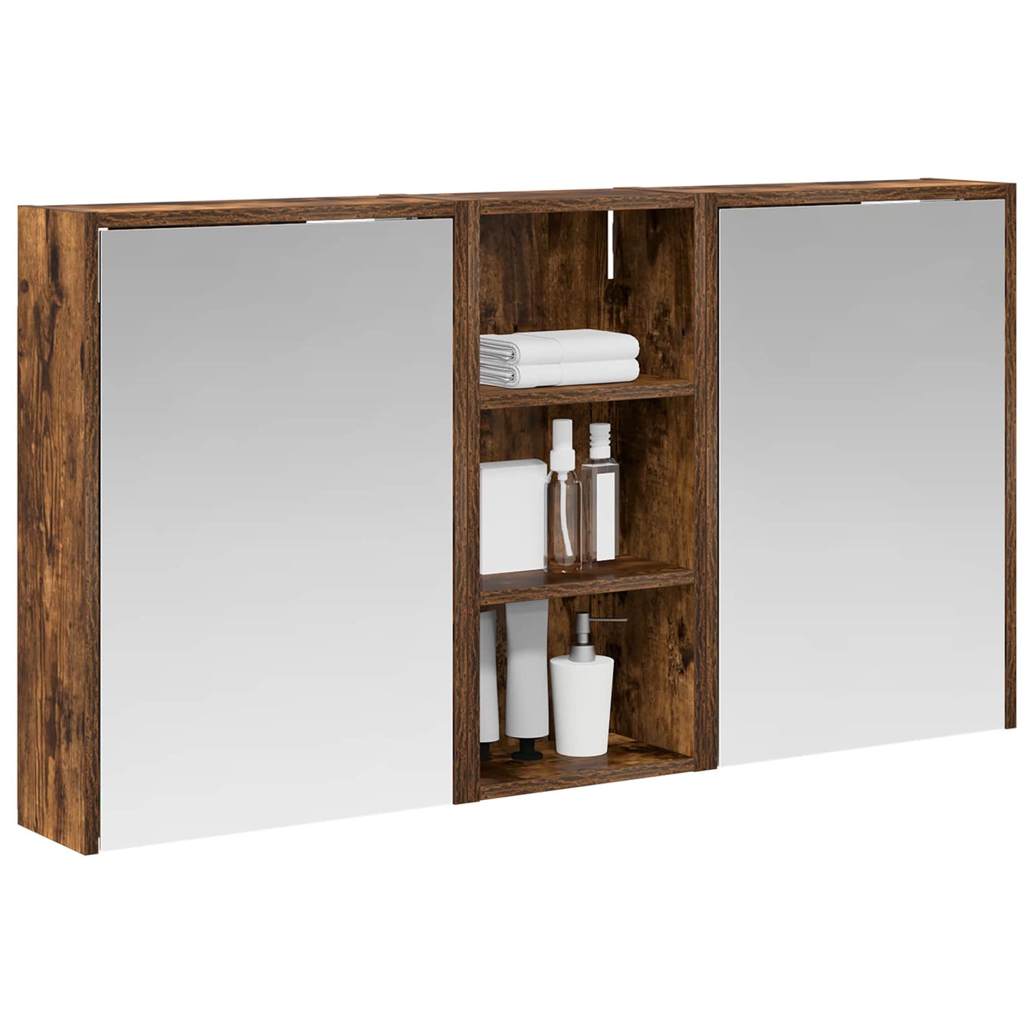 Baderomsskapsett for 3 pcs 116 x 16 x 62,5 cm Konstruert tre
