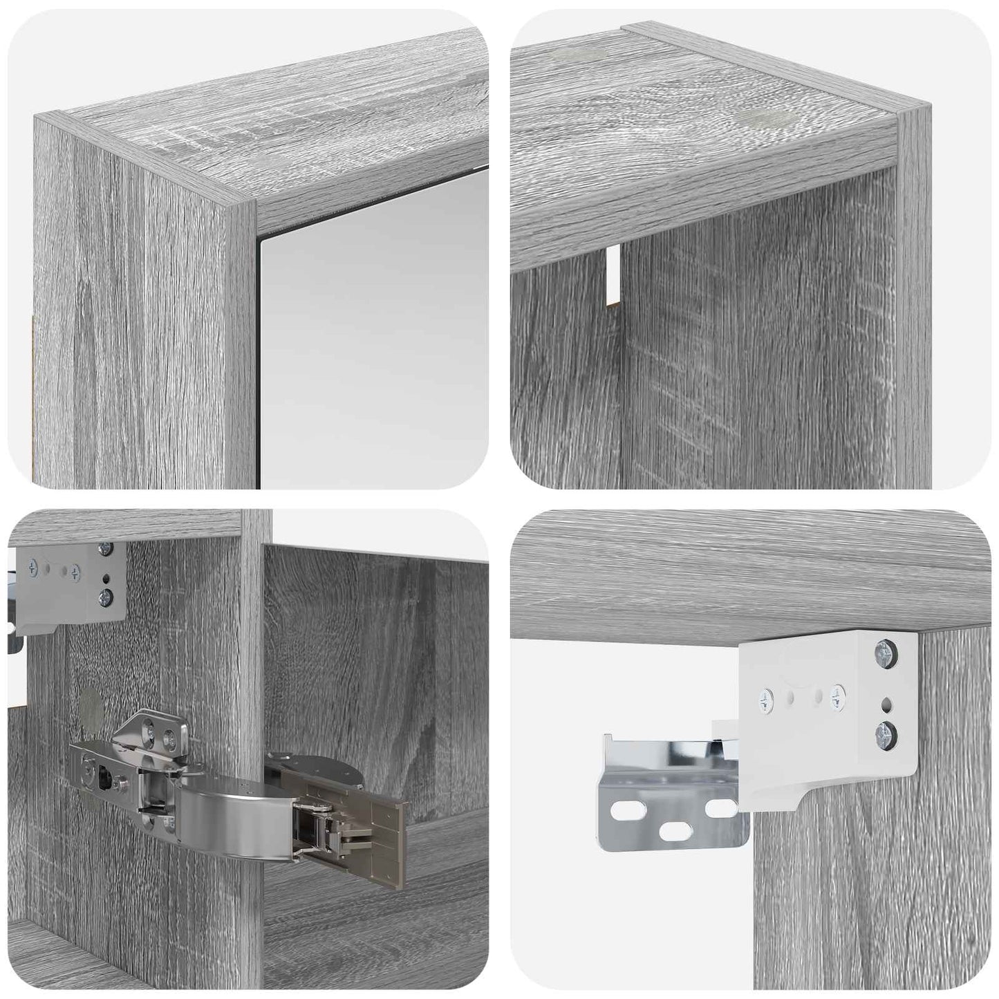 Baderomsskapsett for 3 pcs 116 x 16 x 62,5 cm Konstruert tre