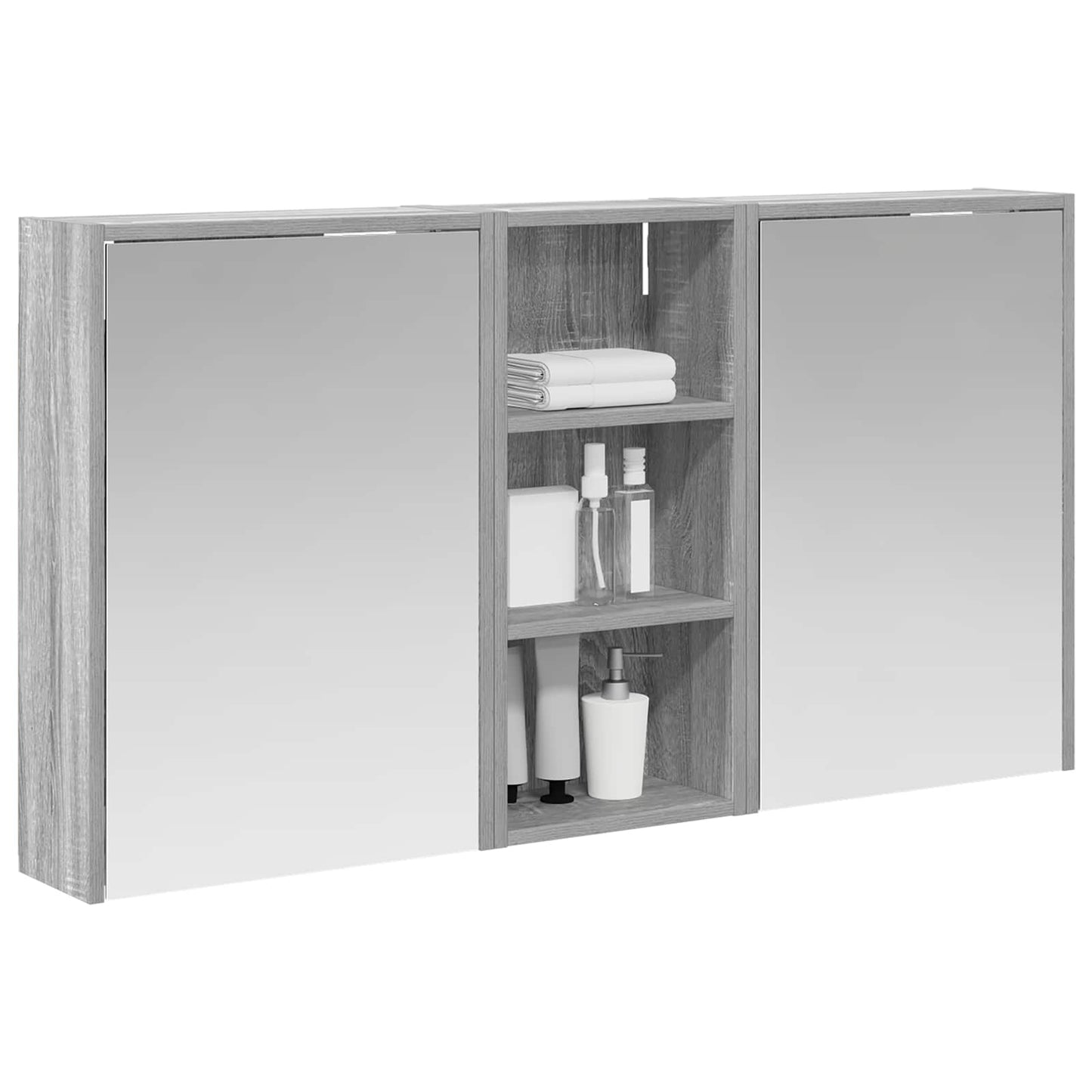 Baderomsskapsett for 3 pcs 116 x 16 x 62,5 cm Konstruert tre
