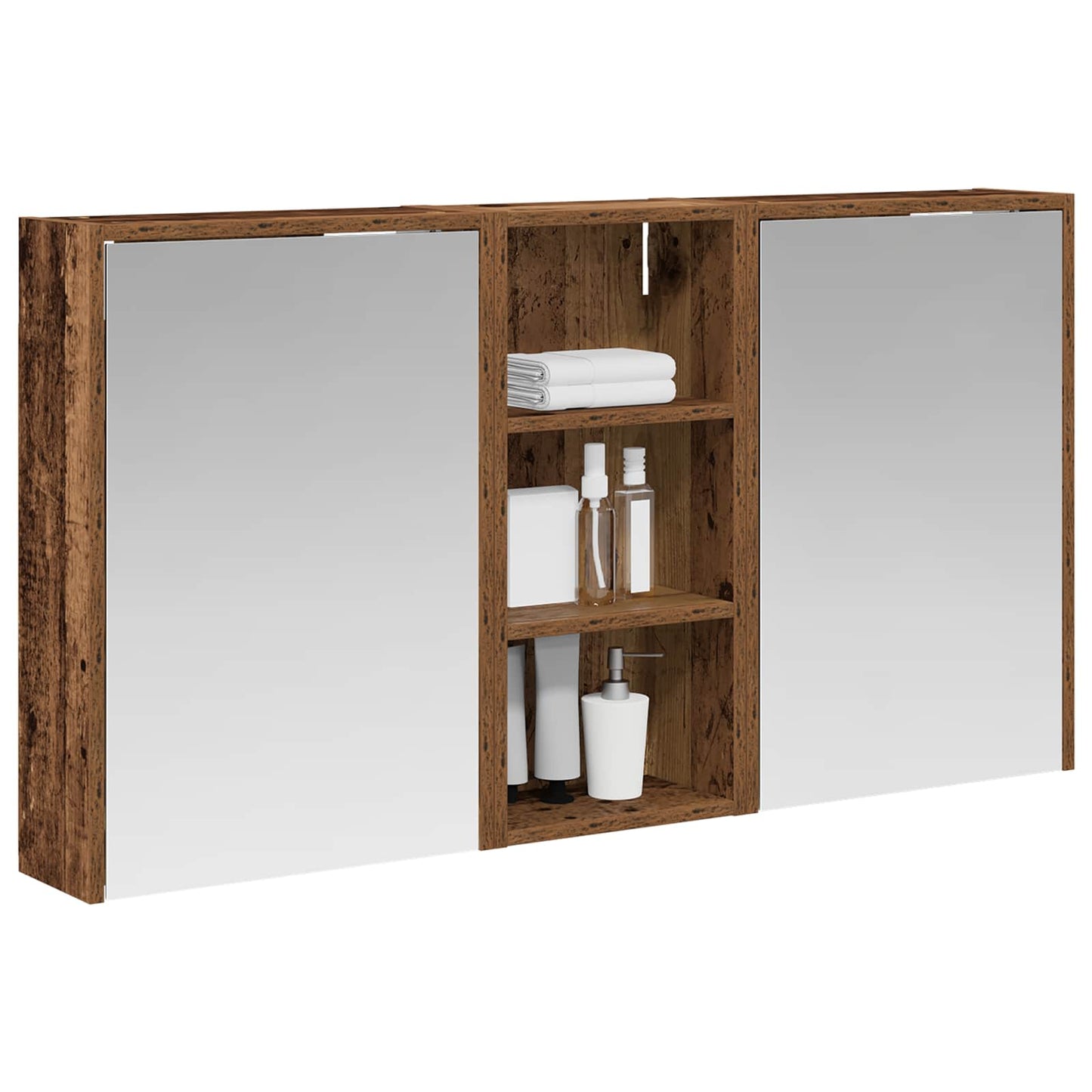 Baderomsskapsett for 3 pcs 116 x 16 x 62,5 cm Konstruert tre