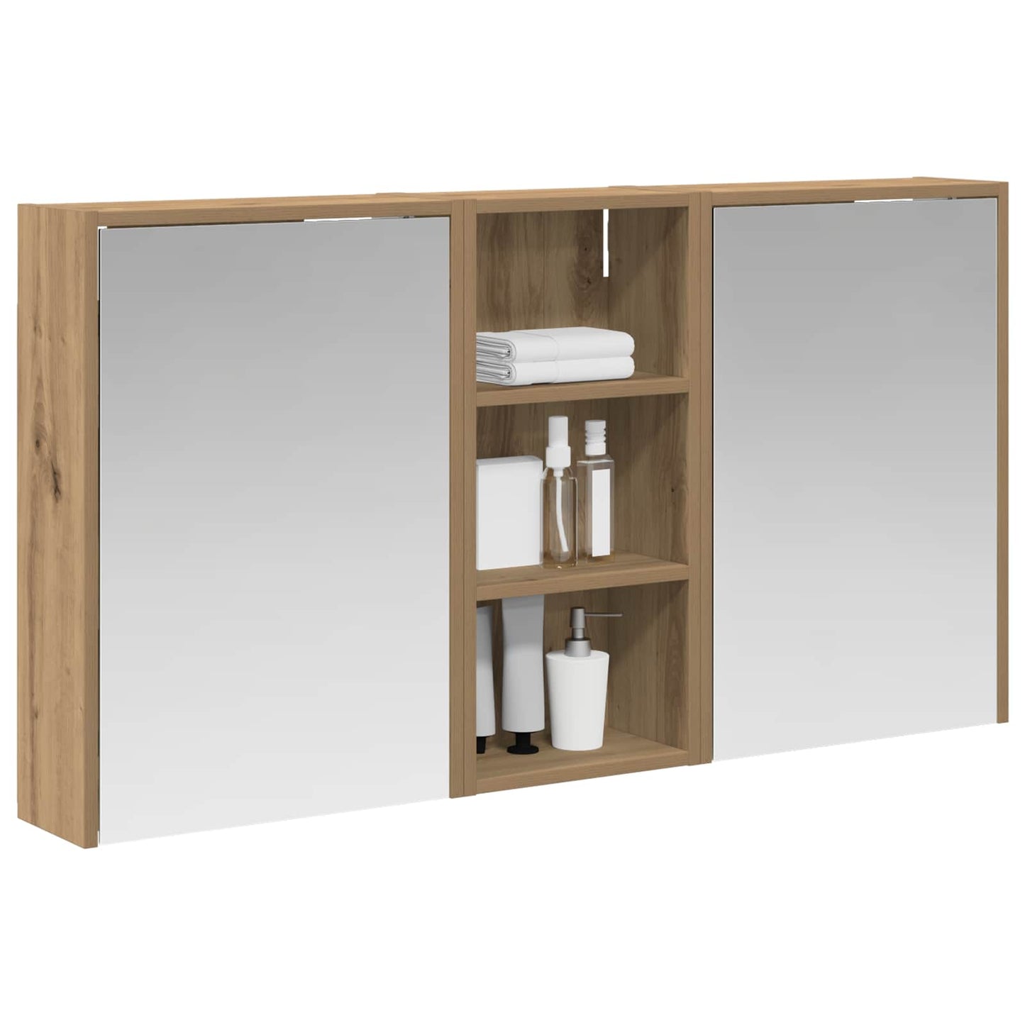 Baderomsskapsett 3 stk. 116 x 16 x 62,5 cm Konstruert tre