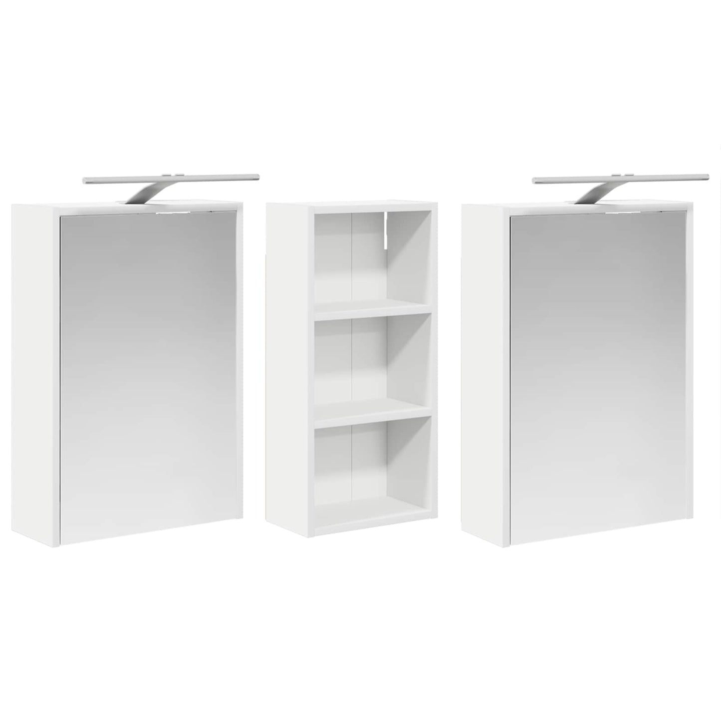 Baderomsskapsett for 3 pcs 116 x 16 x 62,5 cm Konstruert tre